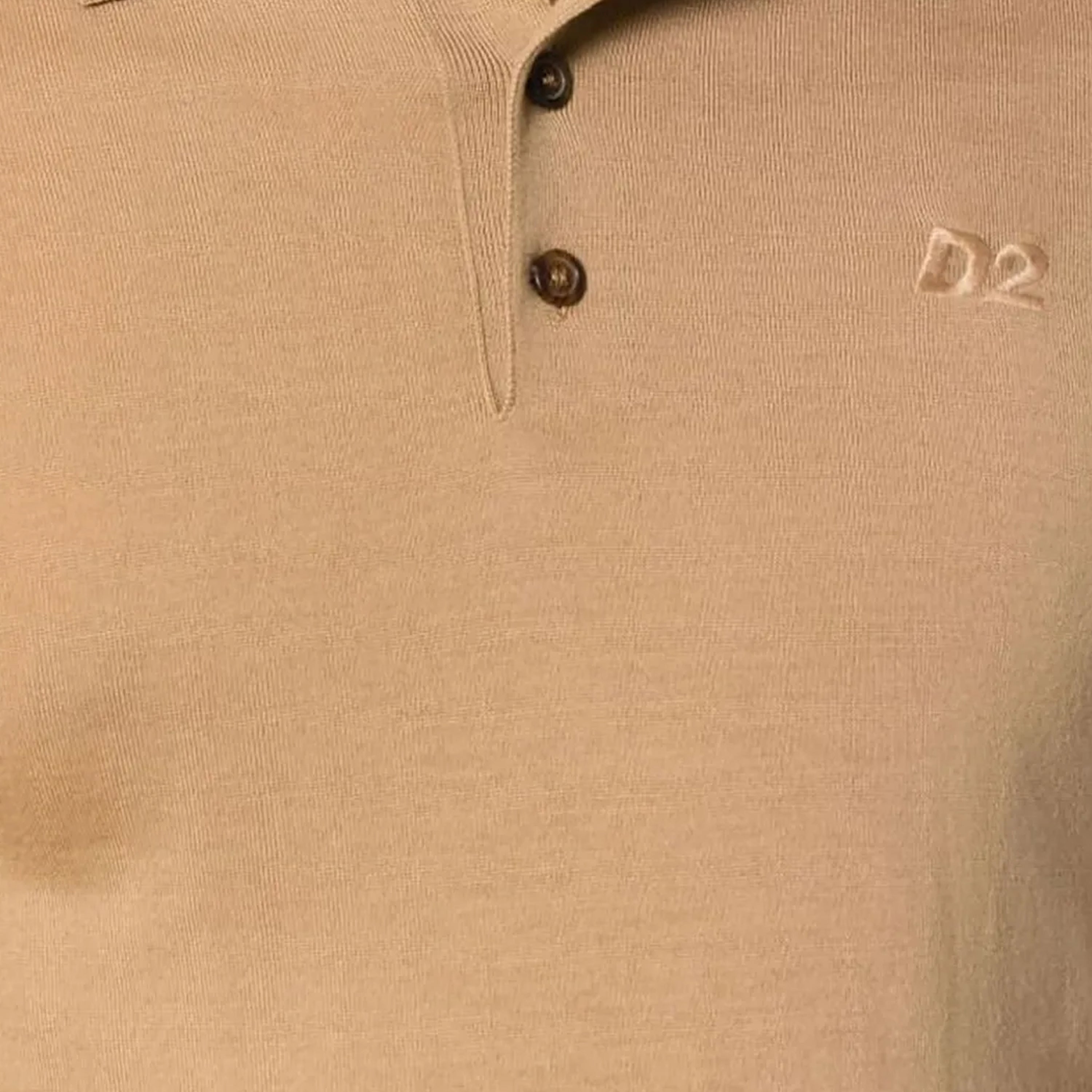 Camiseta Tipo Polo Beige Dsquared2 Embroidered