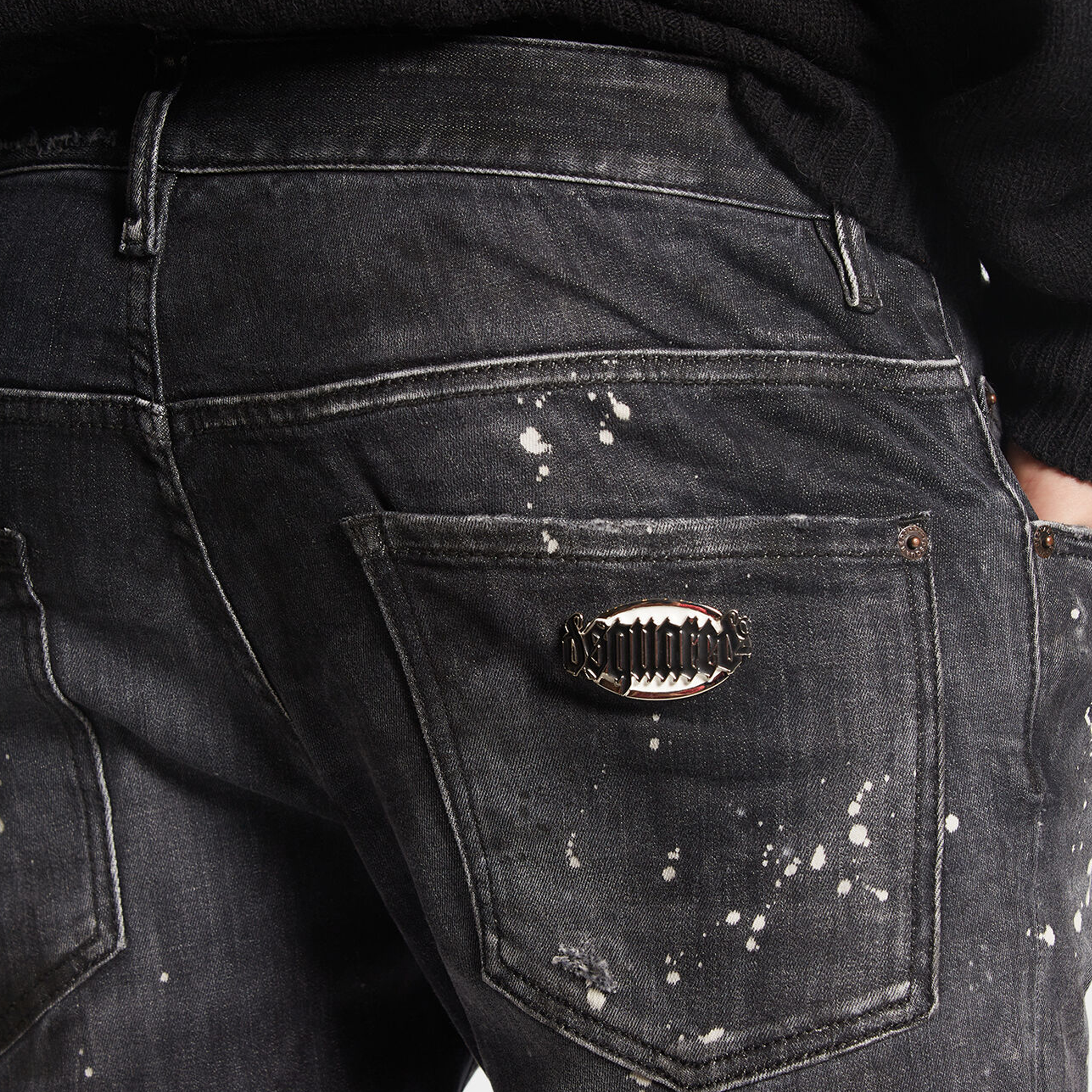 Jeans Negro Dsquared2 Plaque Skater
