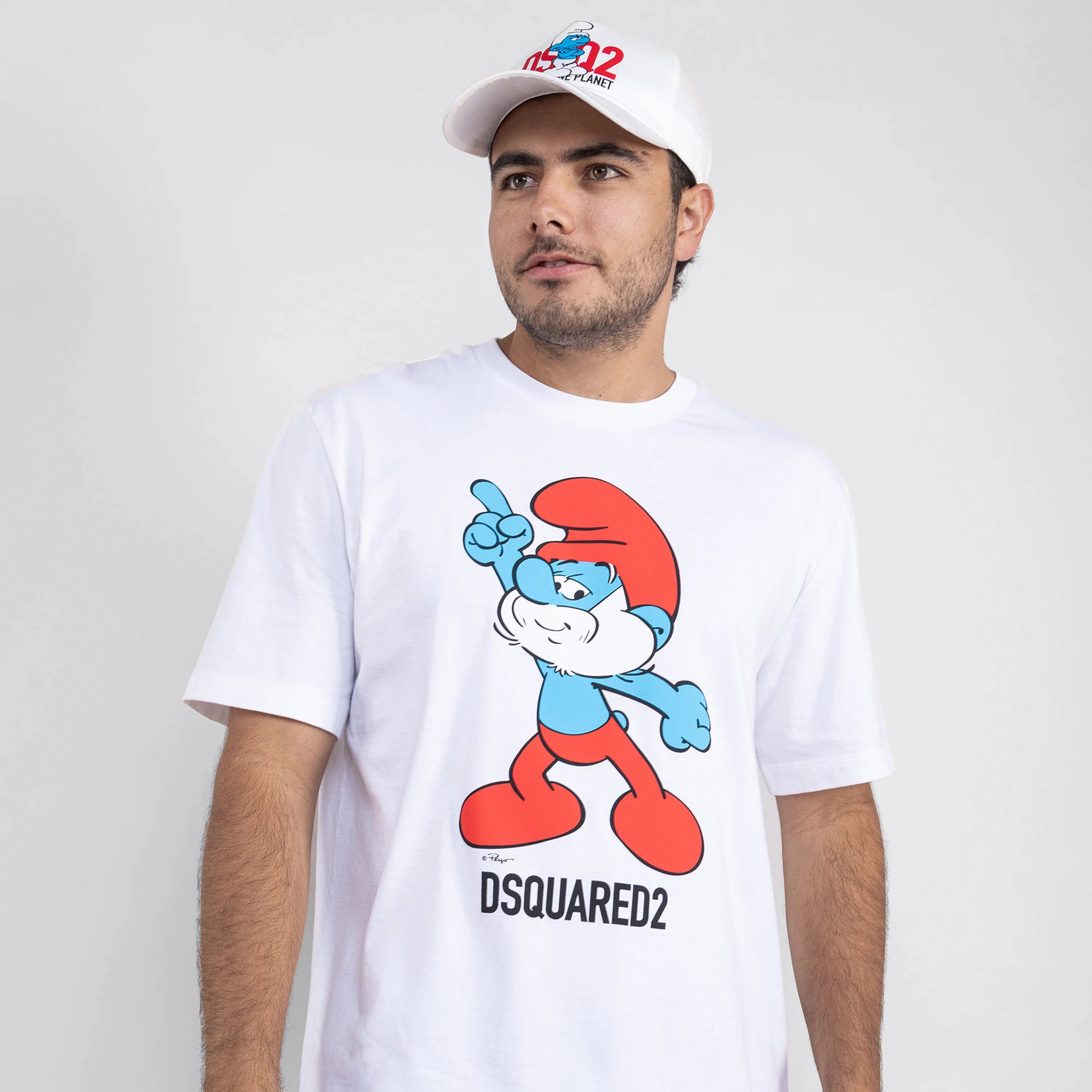 Camiseta Blanca Dsquared2 Smurfs