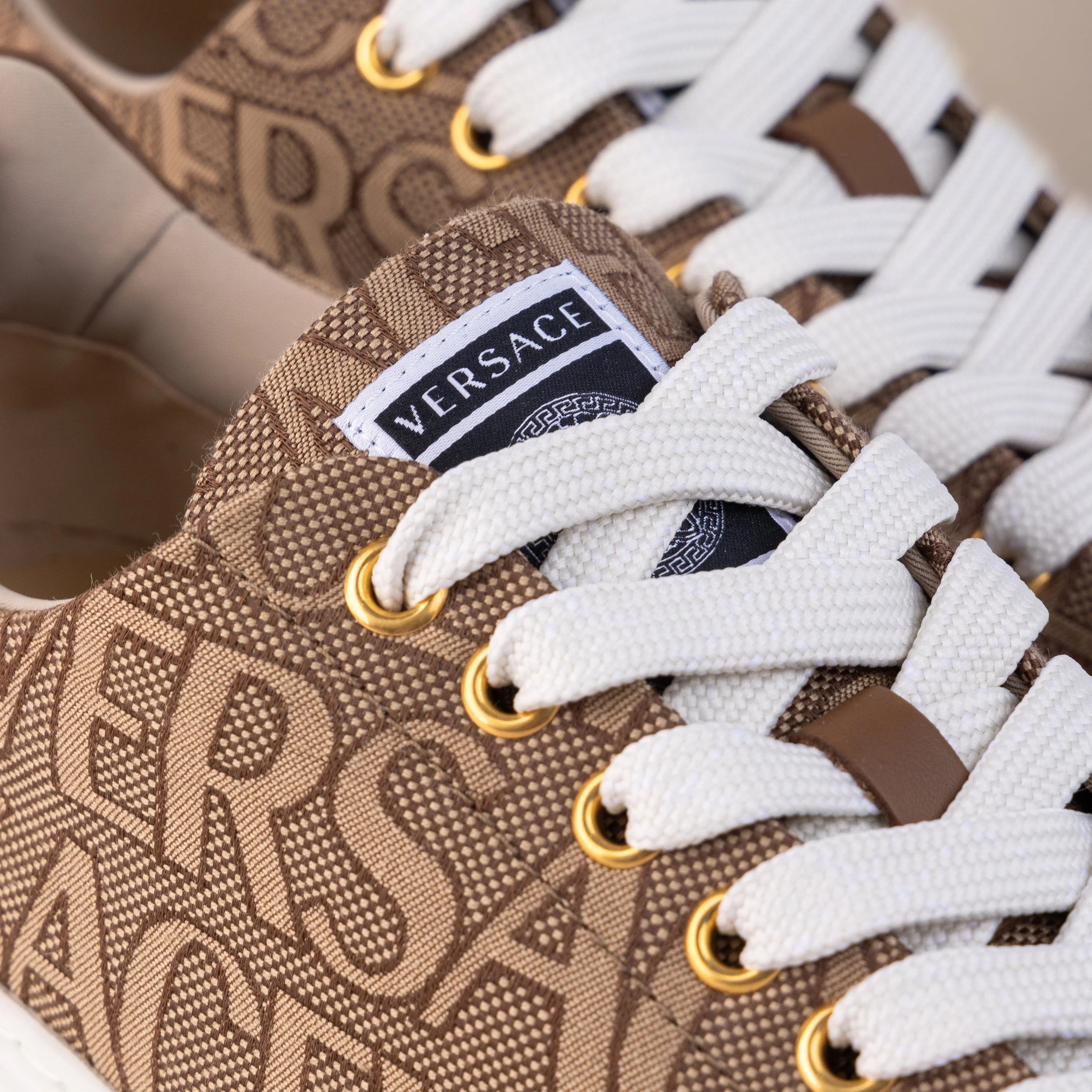 Sneakers Beige Versace Allover Greca