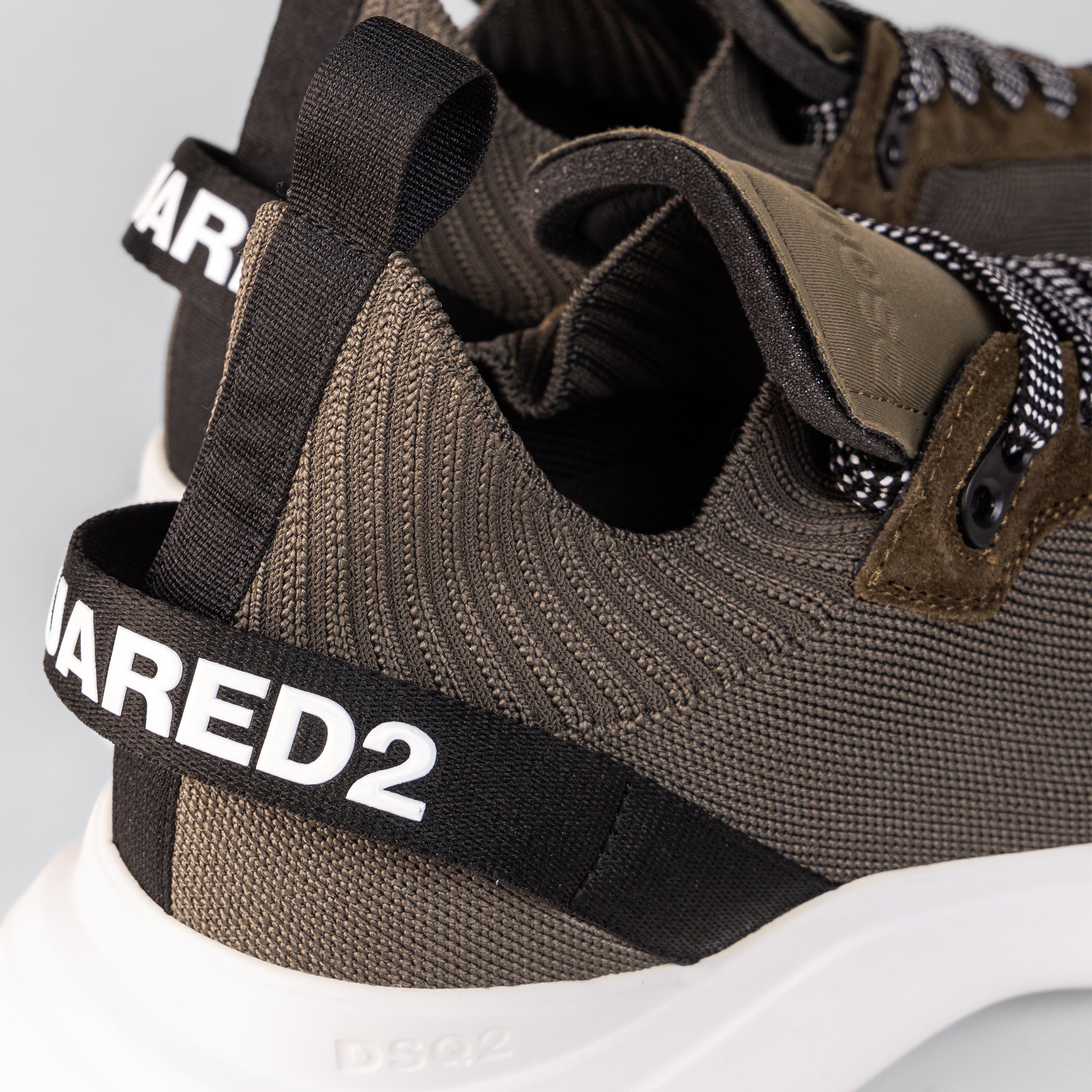 Sneakers Verde Militar Dsquared2 Lace Sock