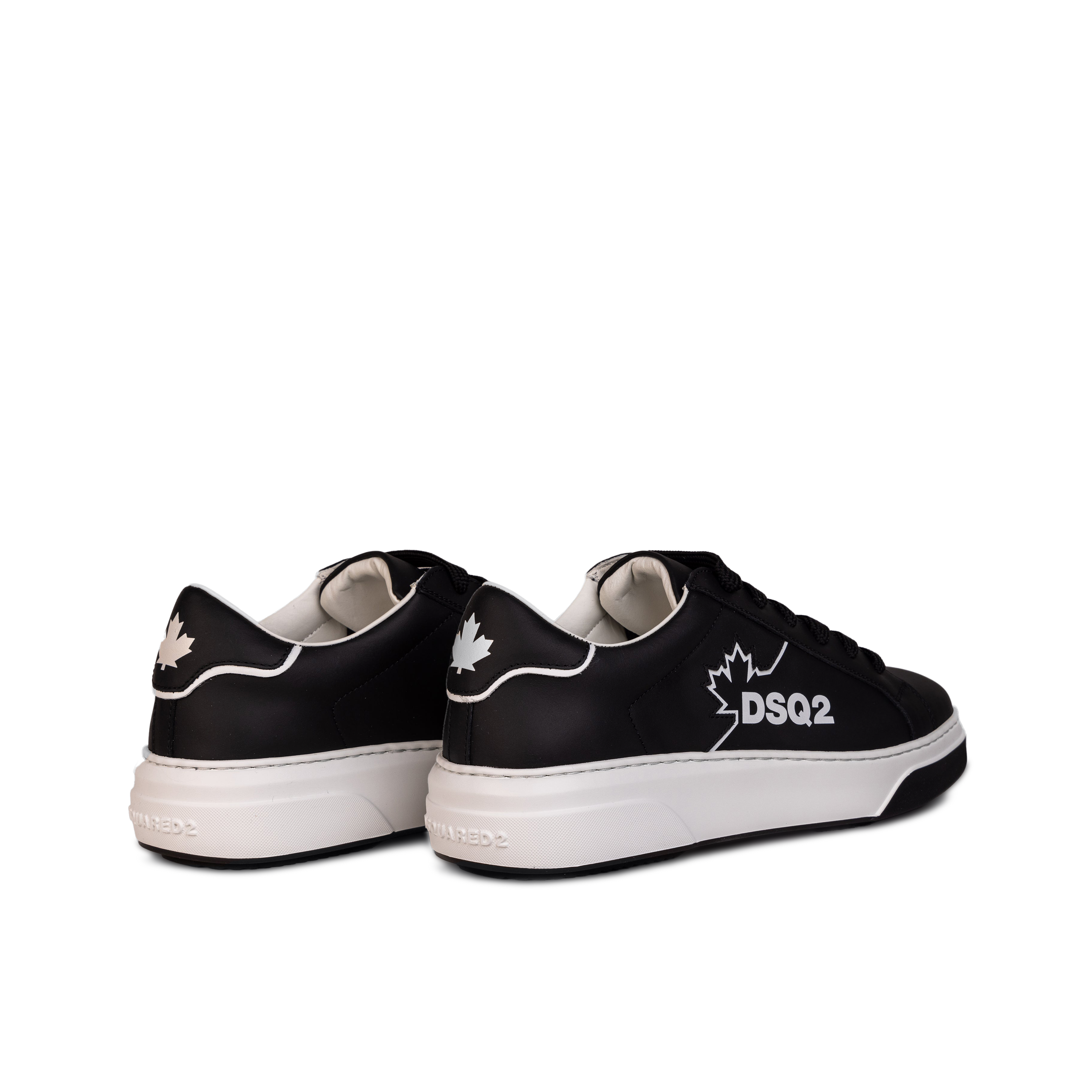 Sneakers Blanco Negro Dsquared2 Leaf Logo