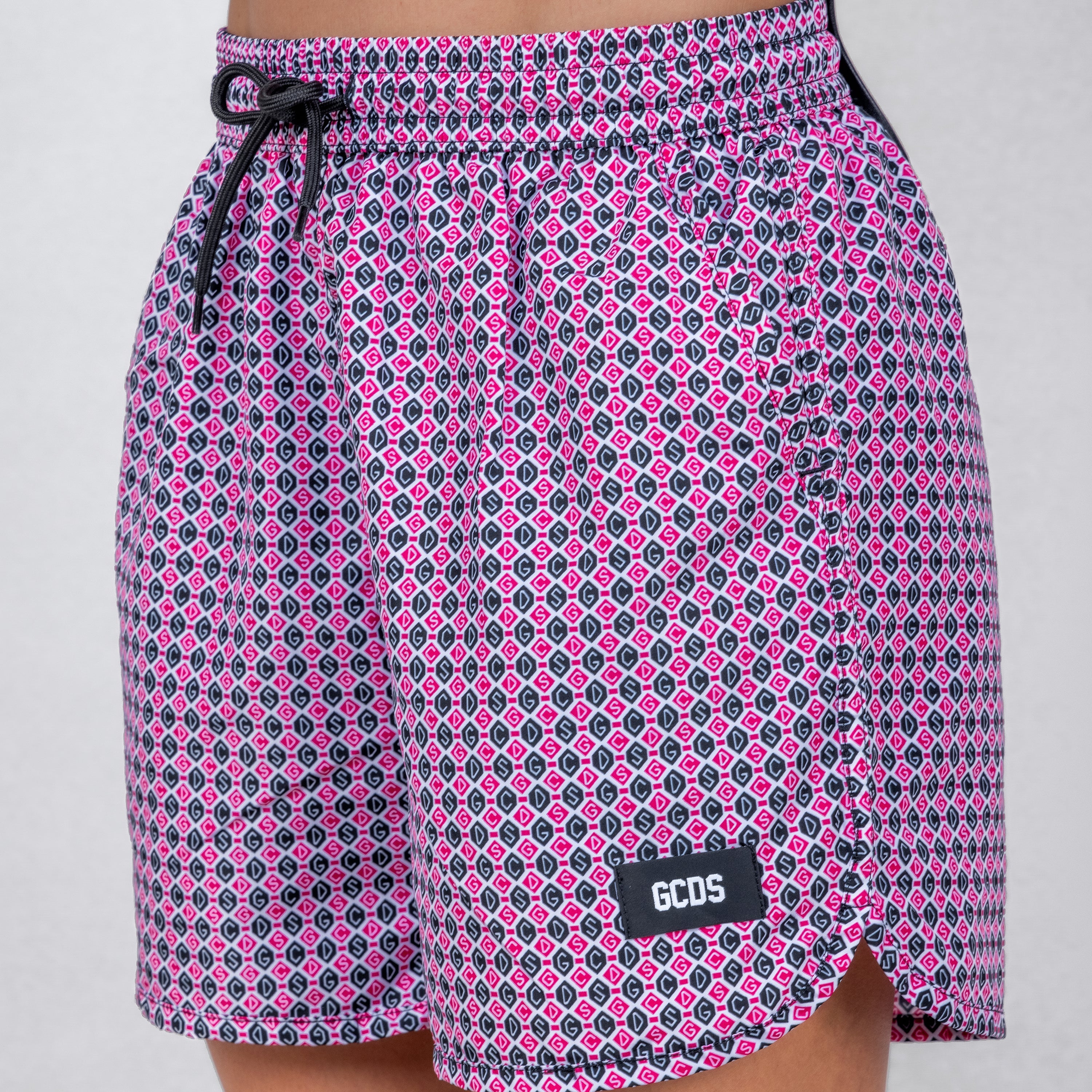 Pantaloneta Rosada GCDS Multi Mini Logo