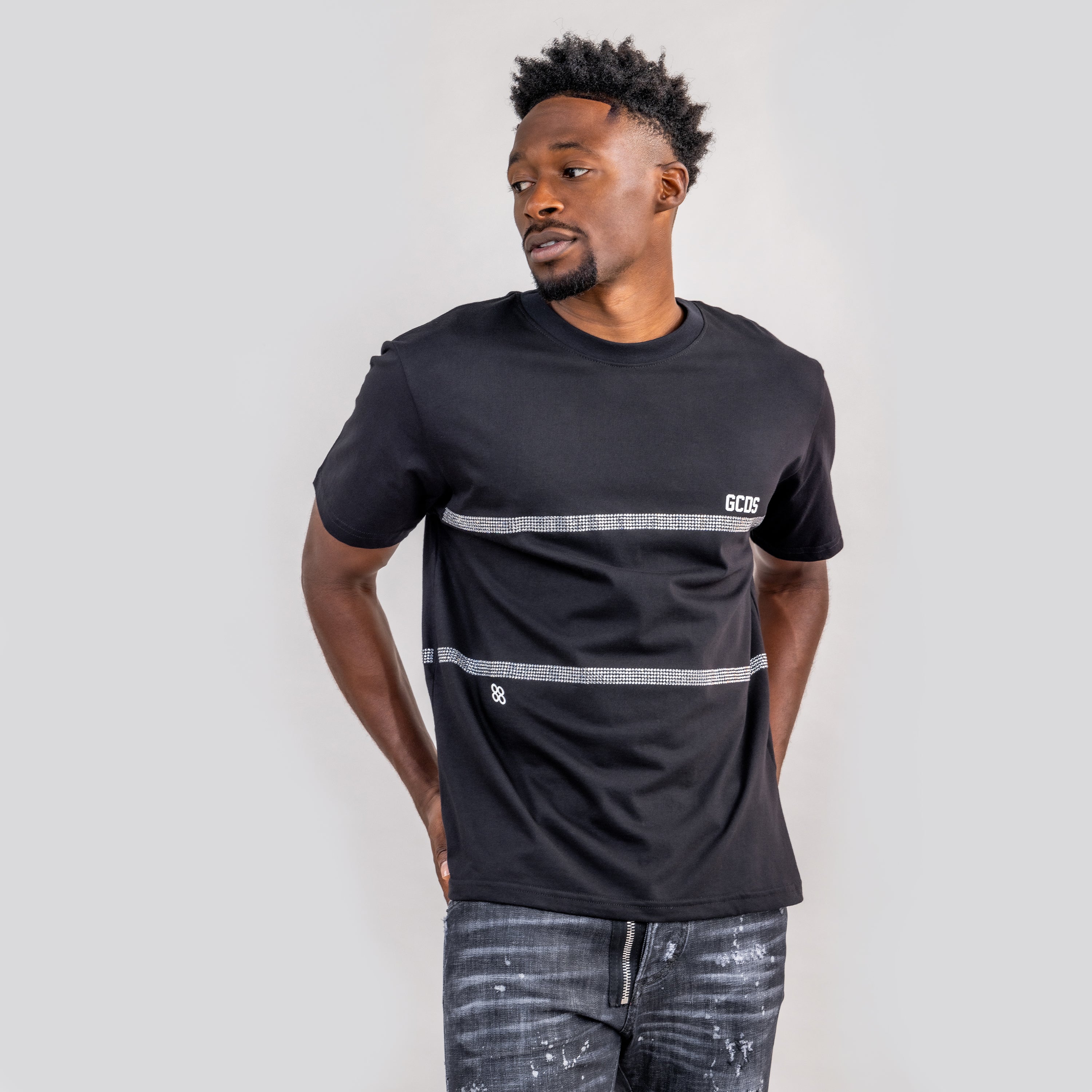 Camiseta Negra GCDS Crysral