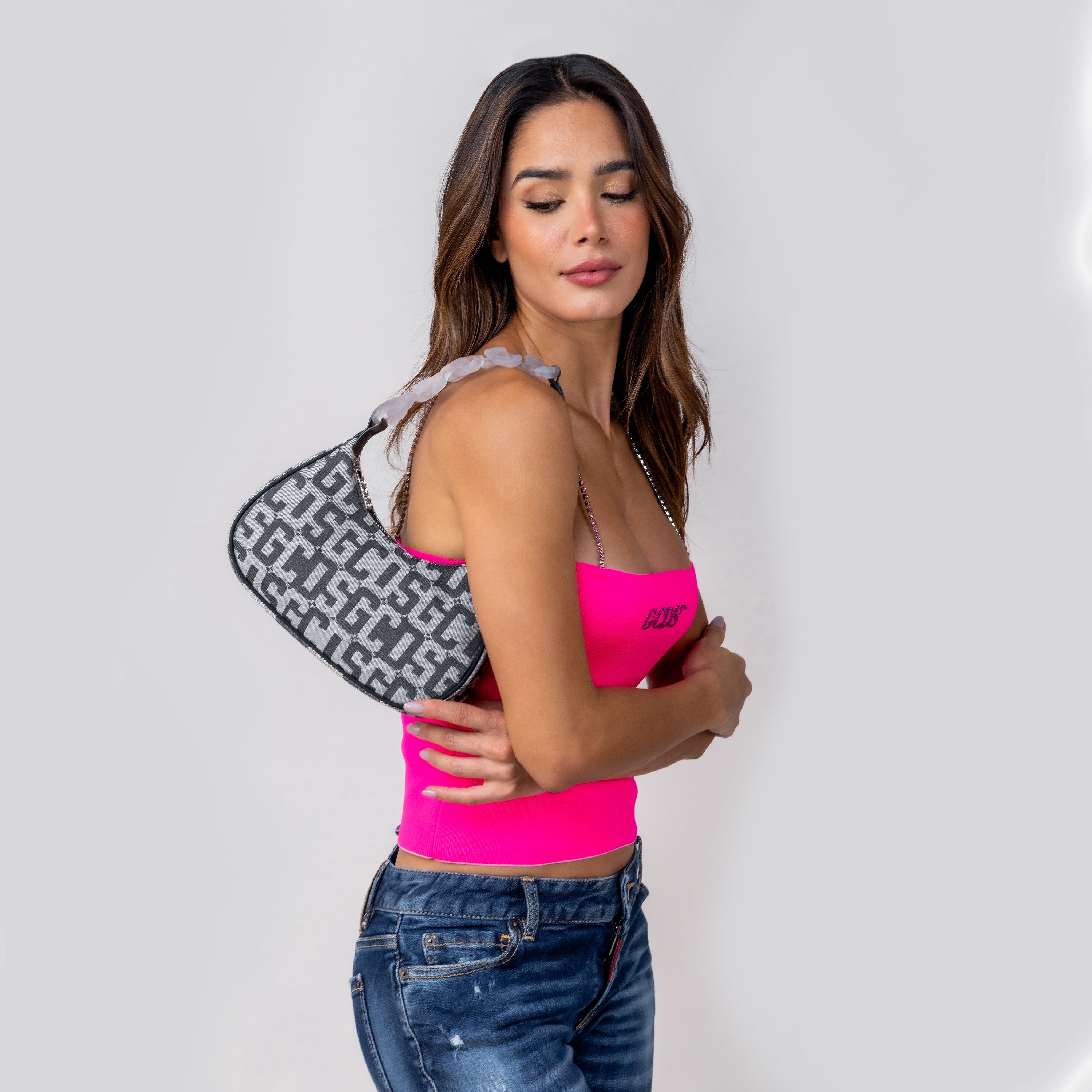 Cartera Blanca GCDS Multilogo W