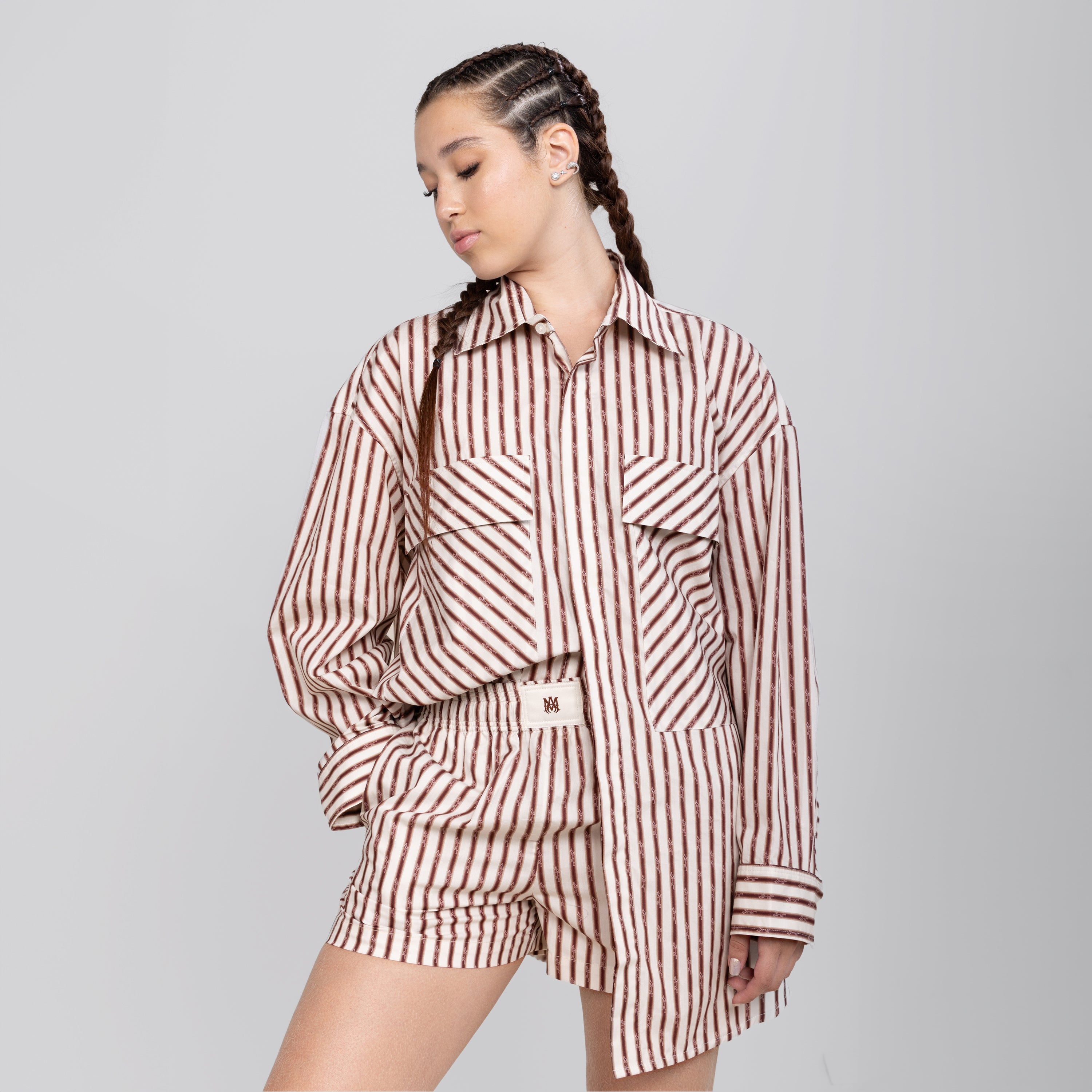 Short Beige AMIRI Pinstripe