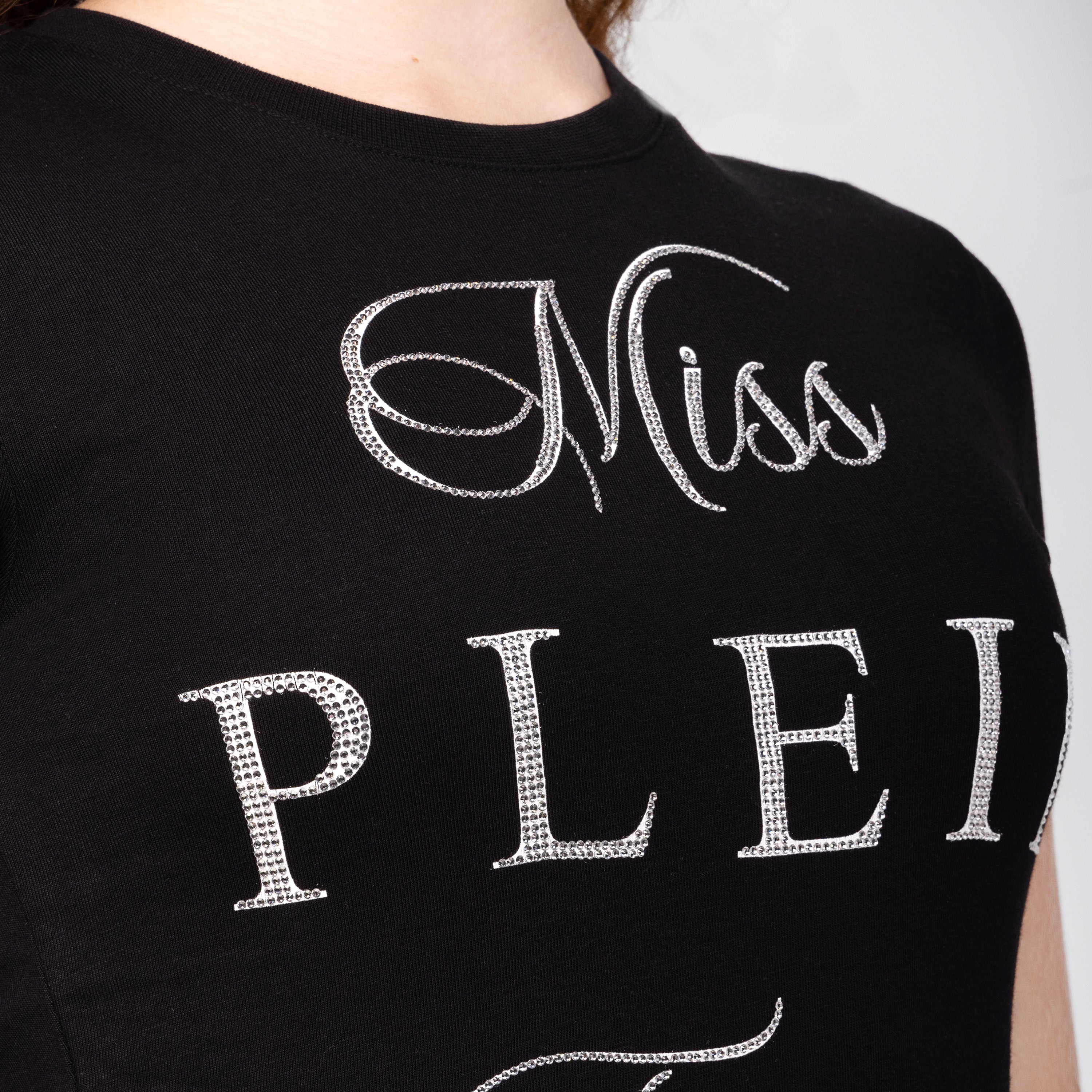 Camiseta Negra Philipp Plein Round Neck Sexy