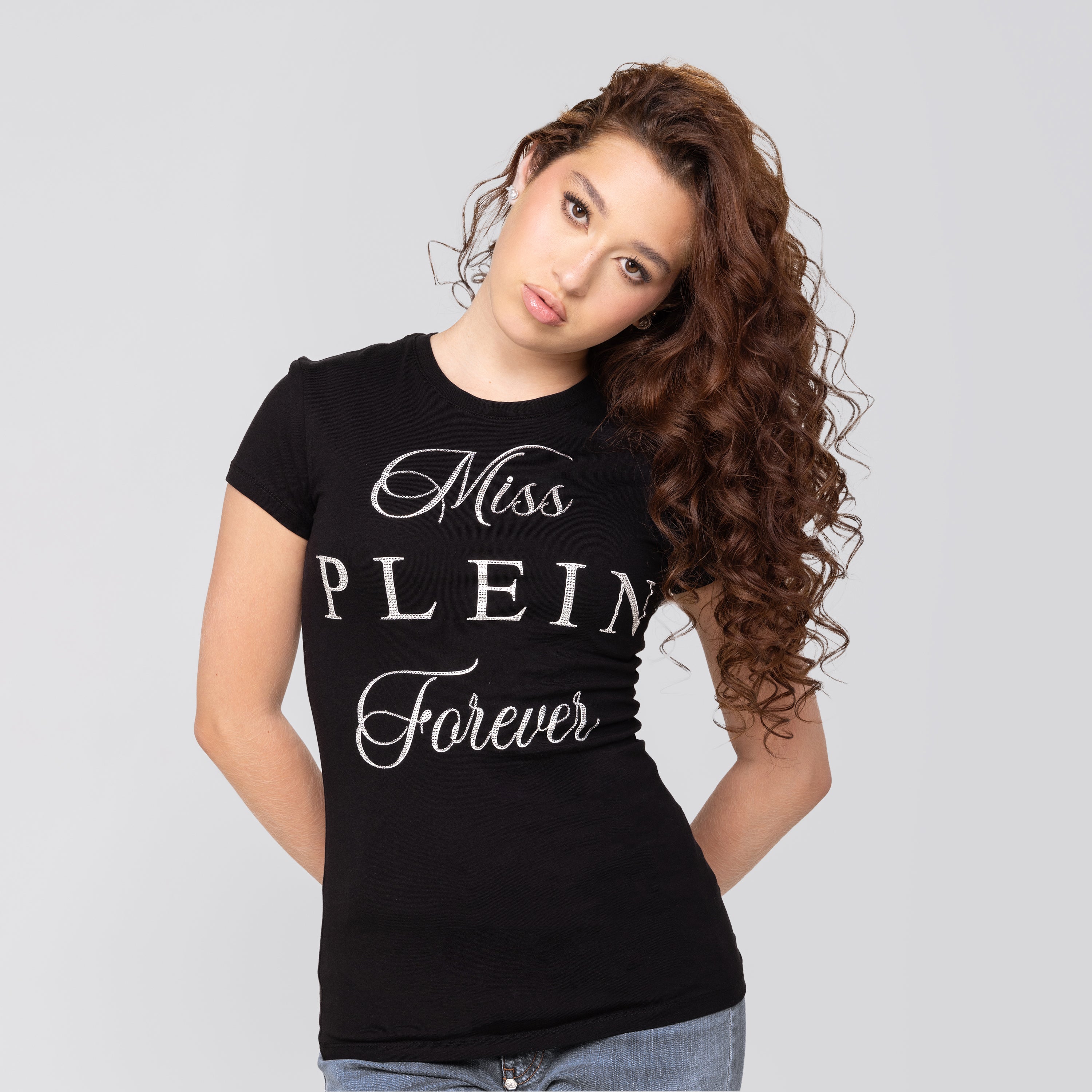 Camiseta Negra Philipp Plein Round Neck Sexy