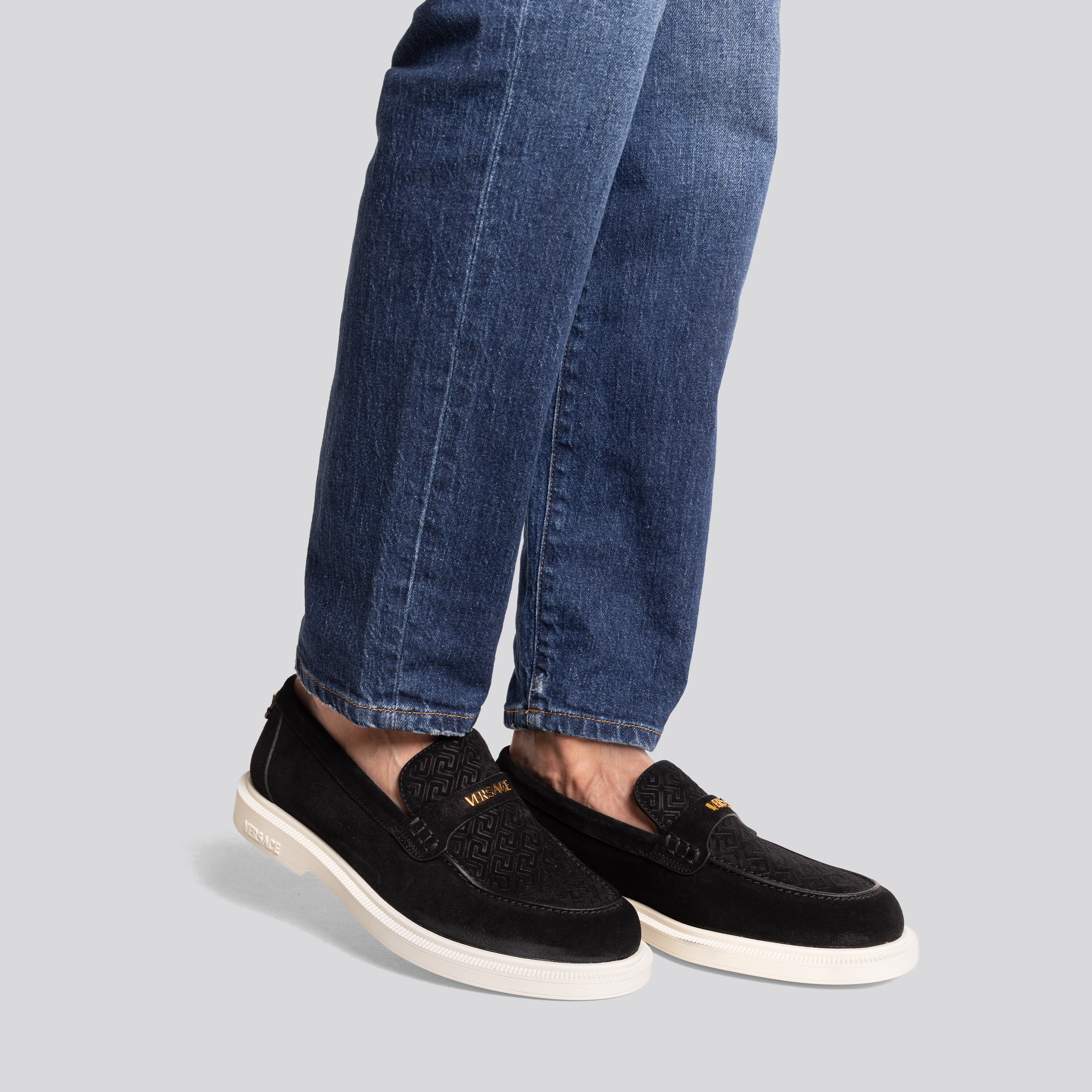 Mocassine Negro Versace Giuliano