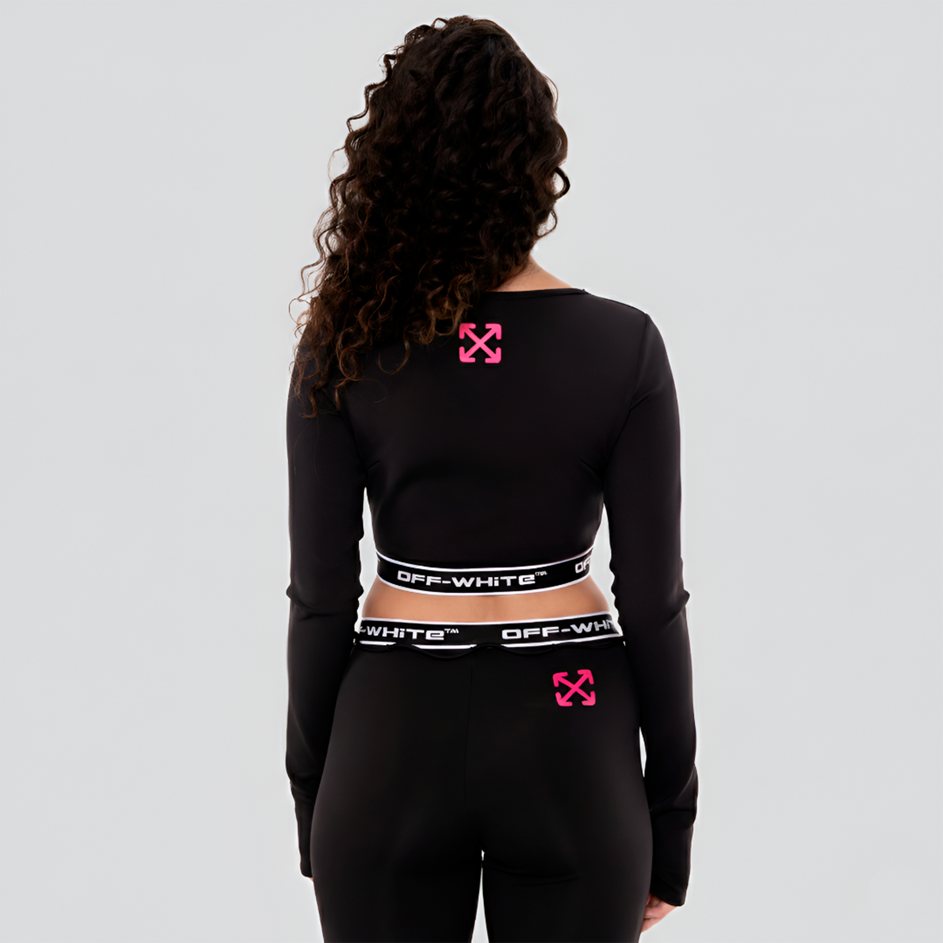 Top Negro Off-White Logo Band