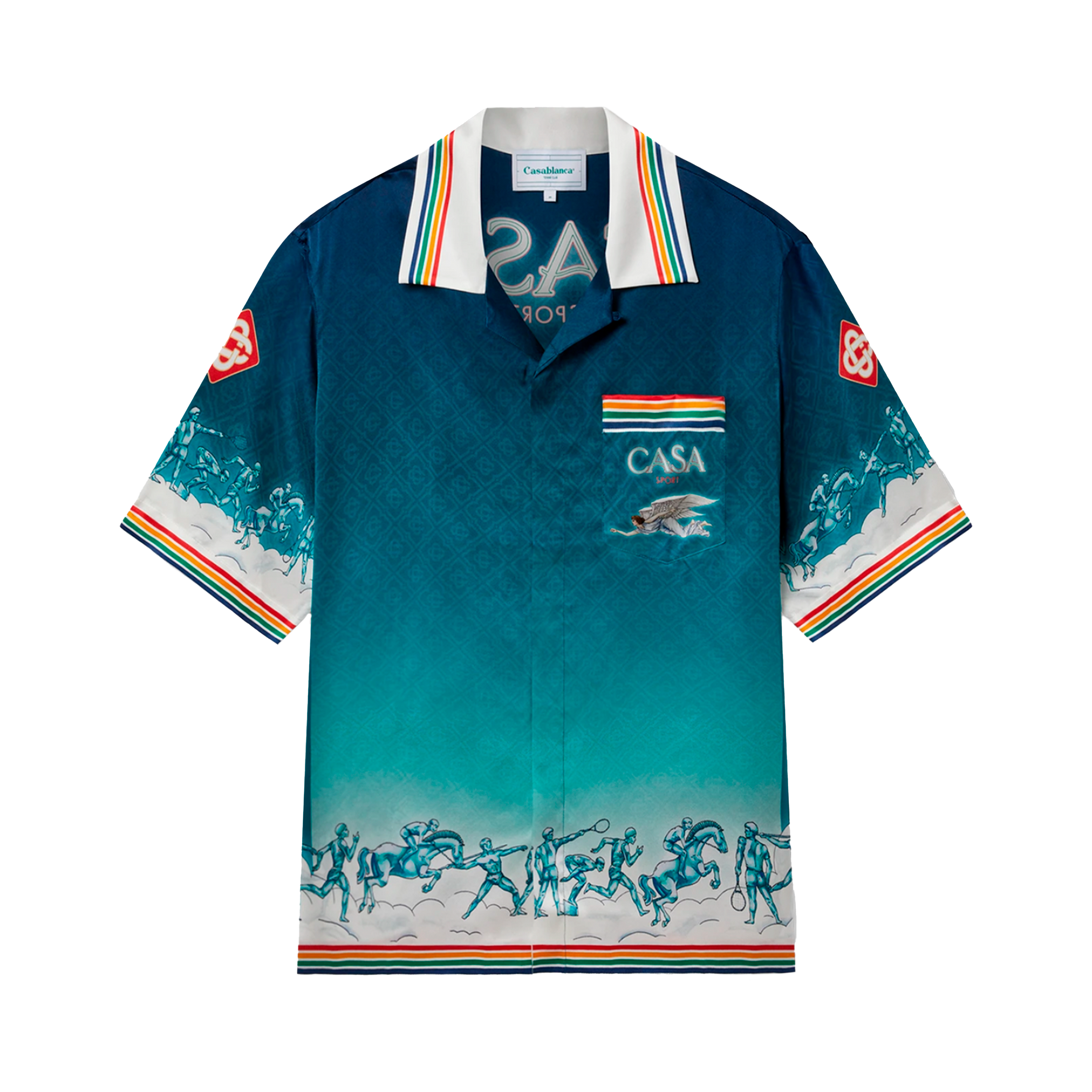 Camisa Azul Casablanca La Déesse Du Stade Silk