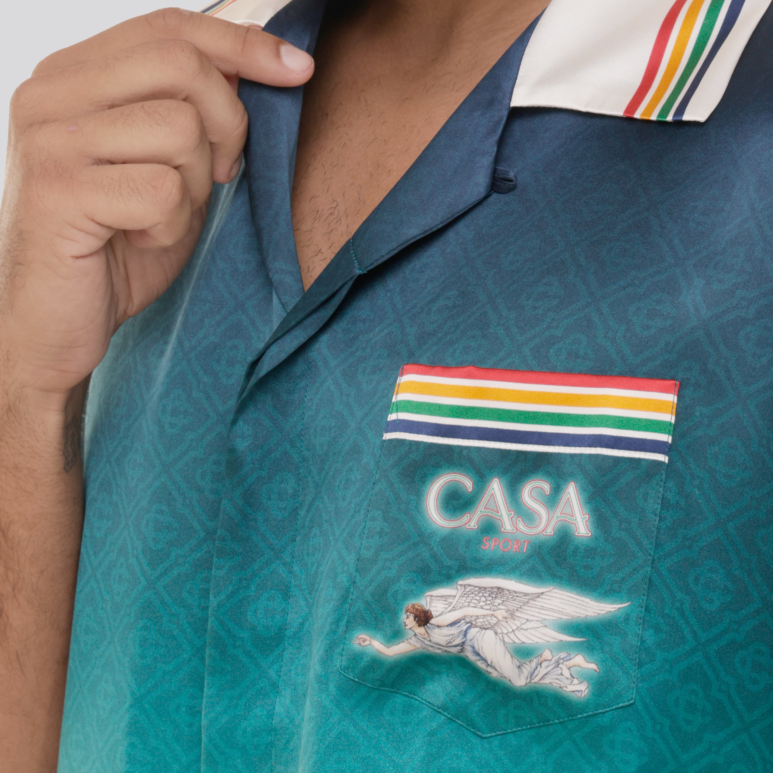 Camisa Azul Casablanca La Déesse Du Stade Silk
