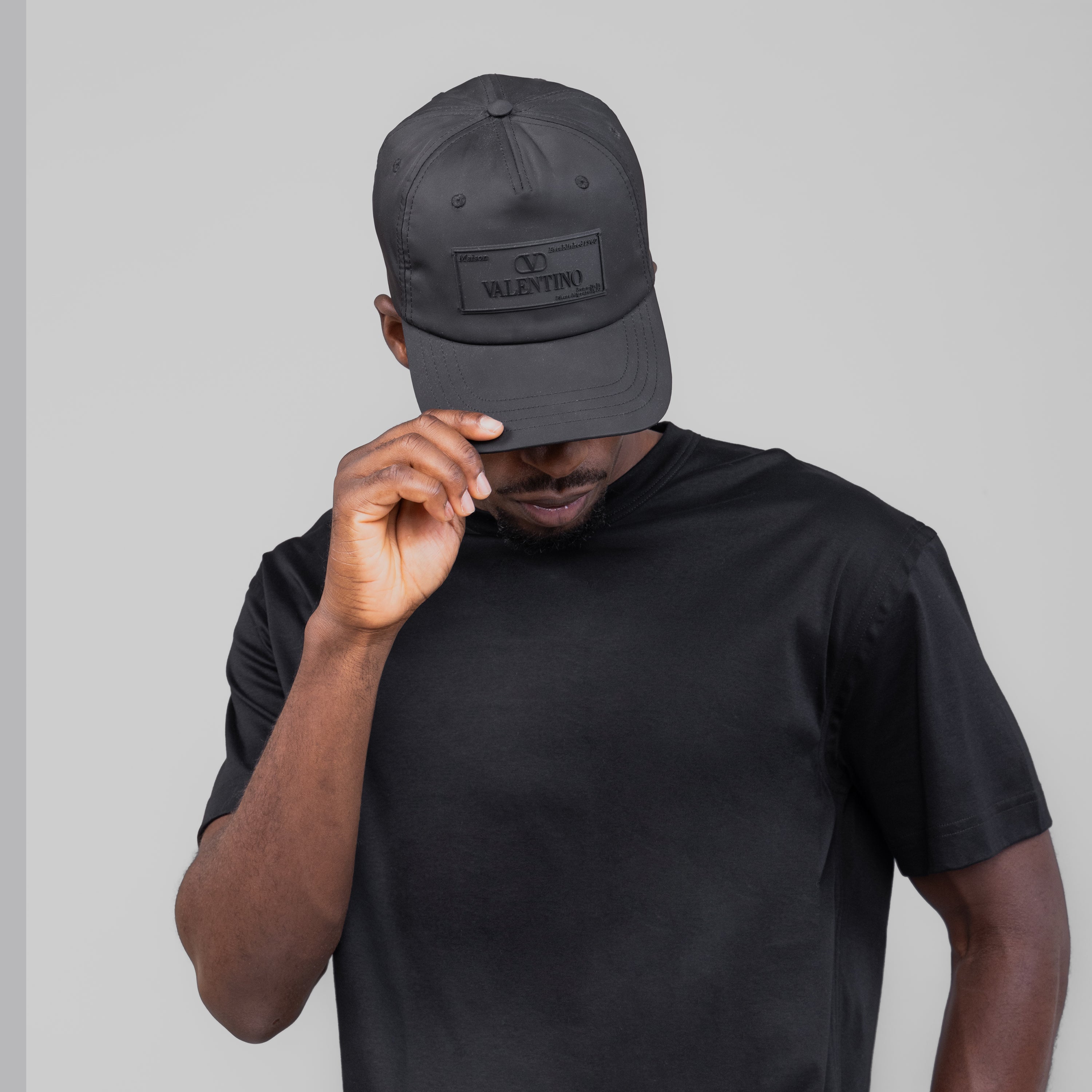 Gorra Negro Negro Valentino Tag