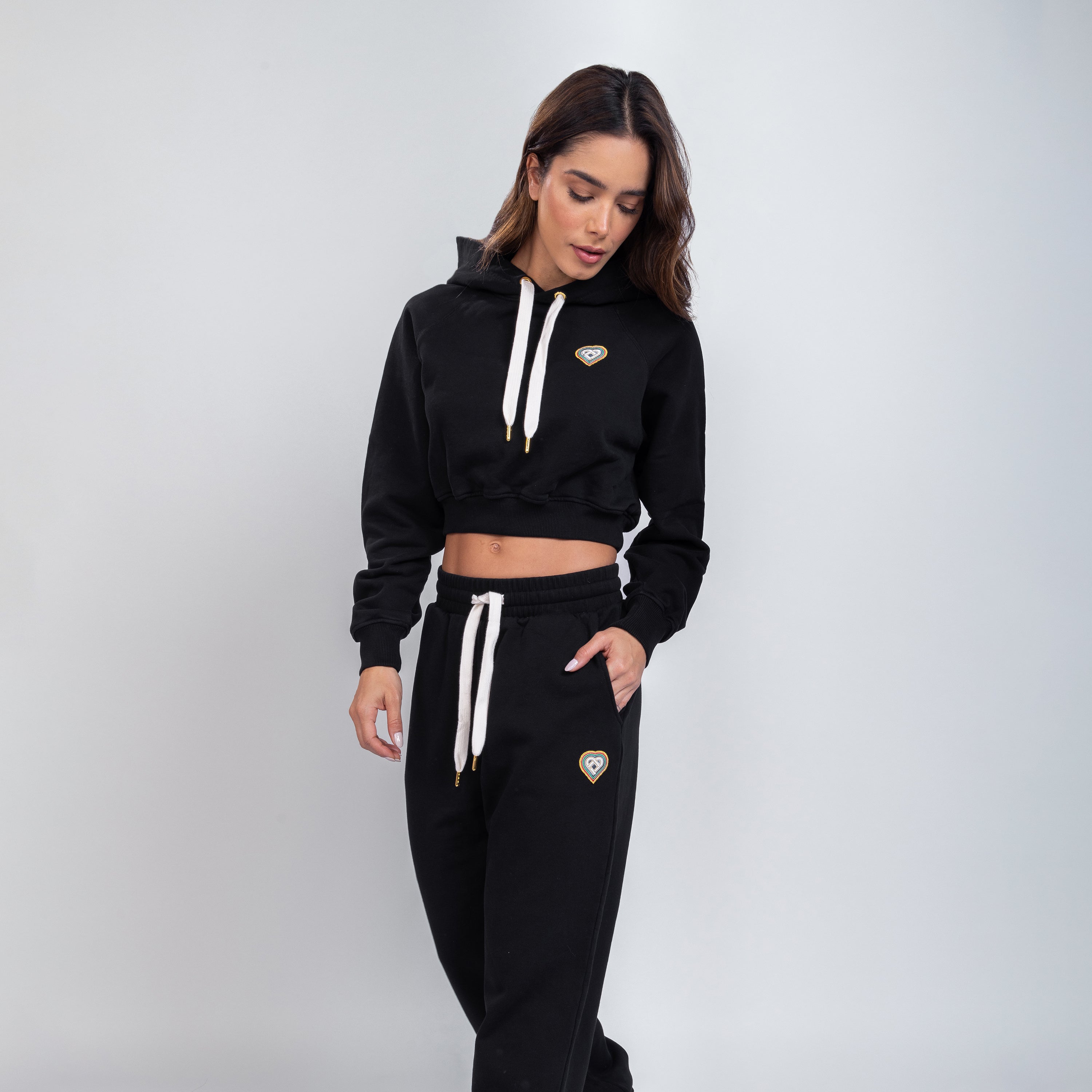 Jogger Negro Casablanca Rainbow Heart