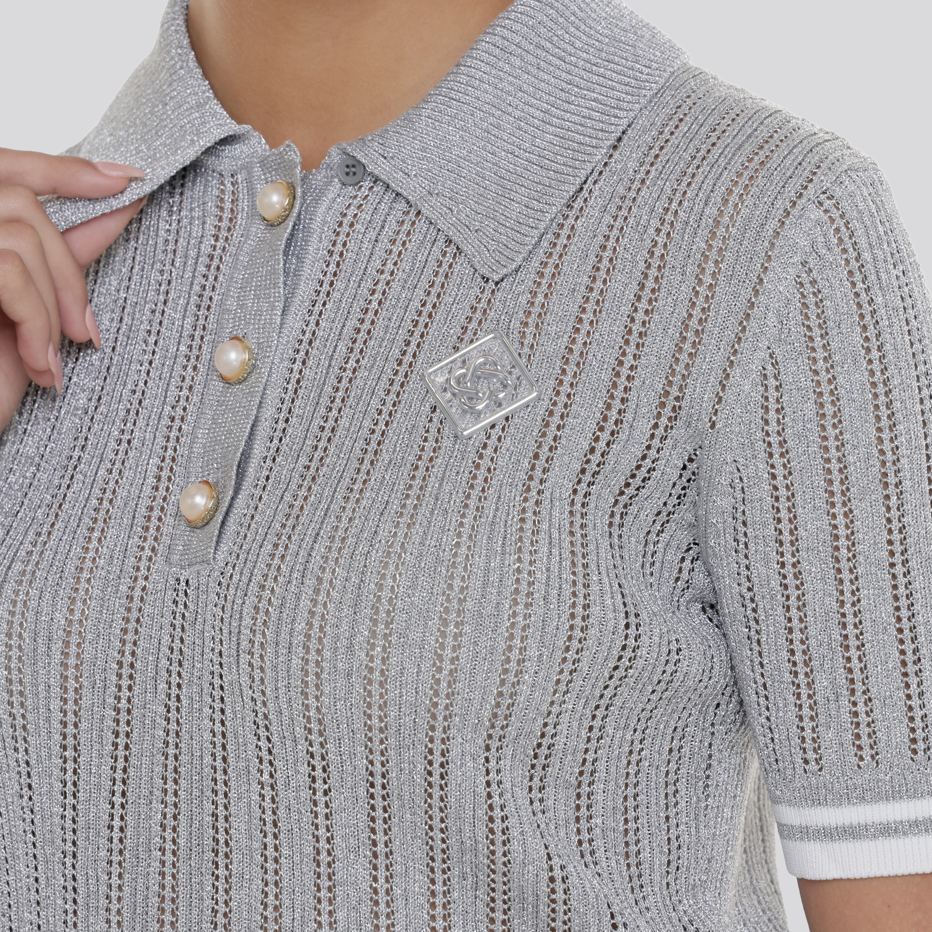 Polo Gris Casablanca Knitted