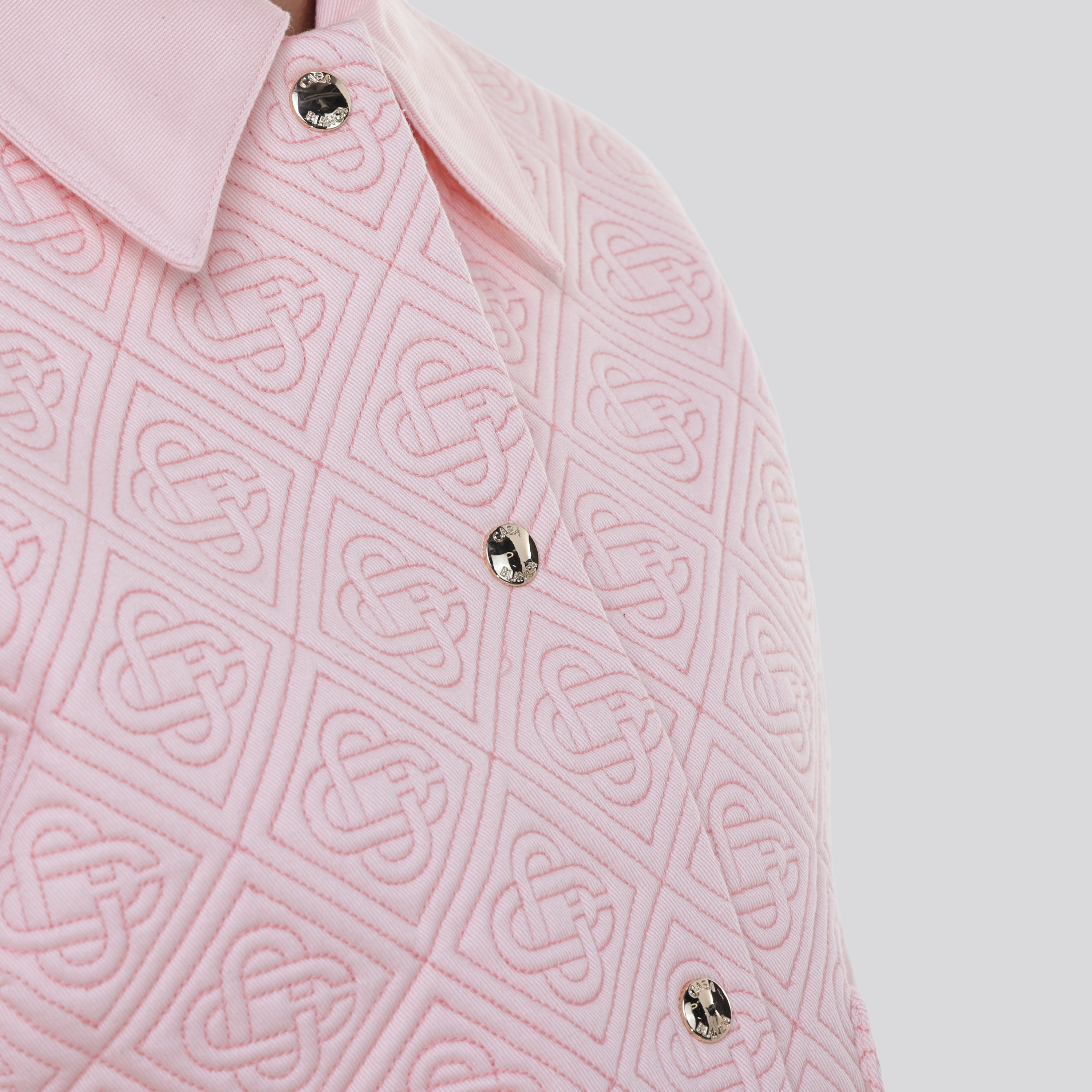Chaqueta Rosada Casablanca Logo Quilted