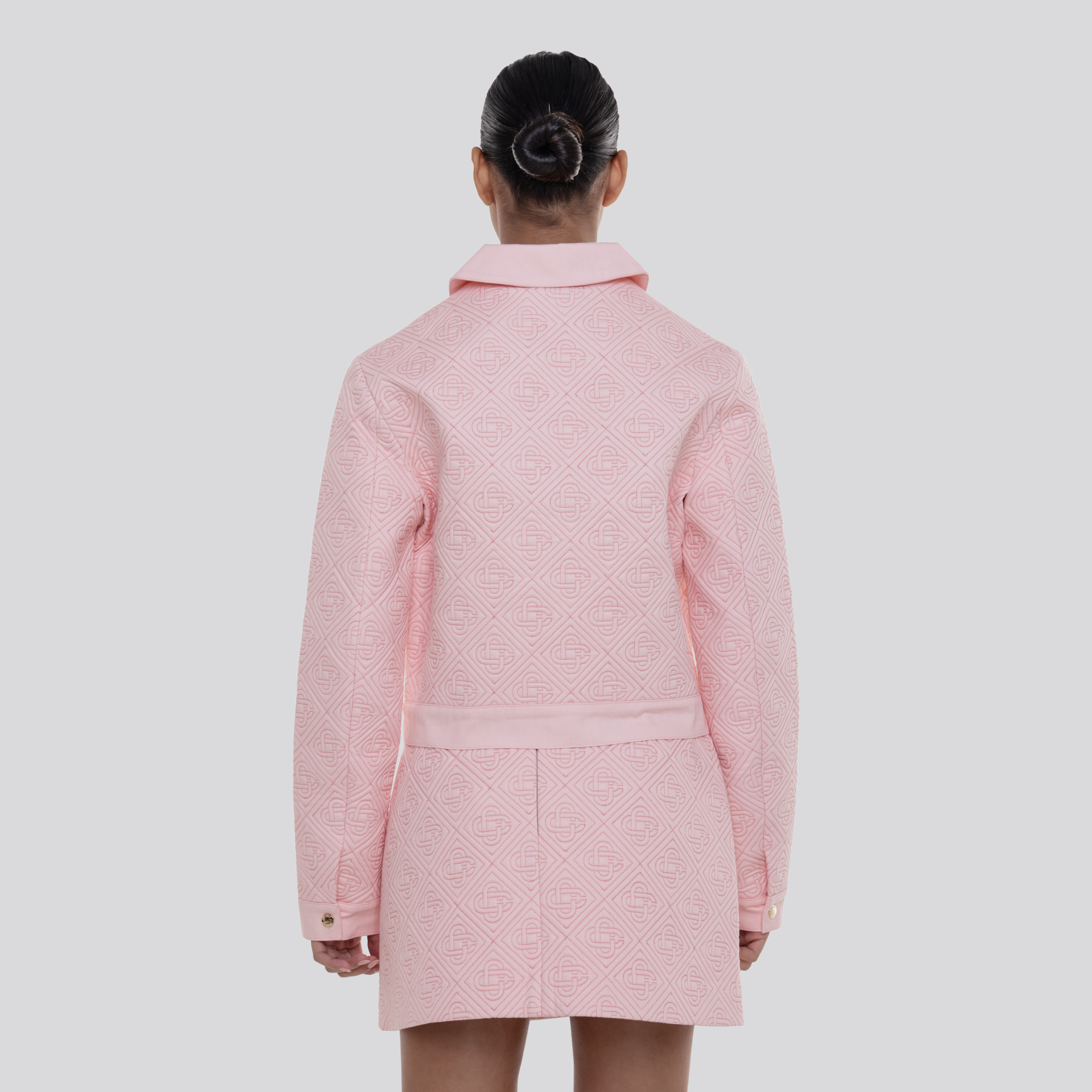 Chaqueta Rosada Casablanca Logo Quilted