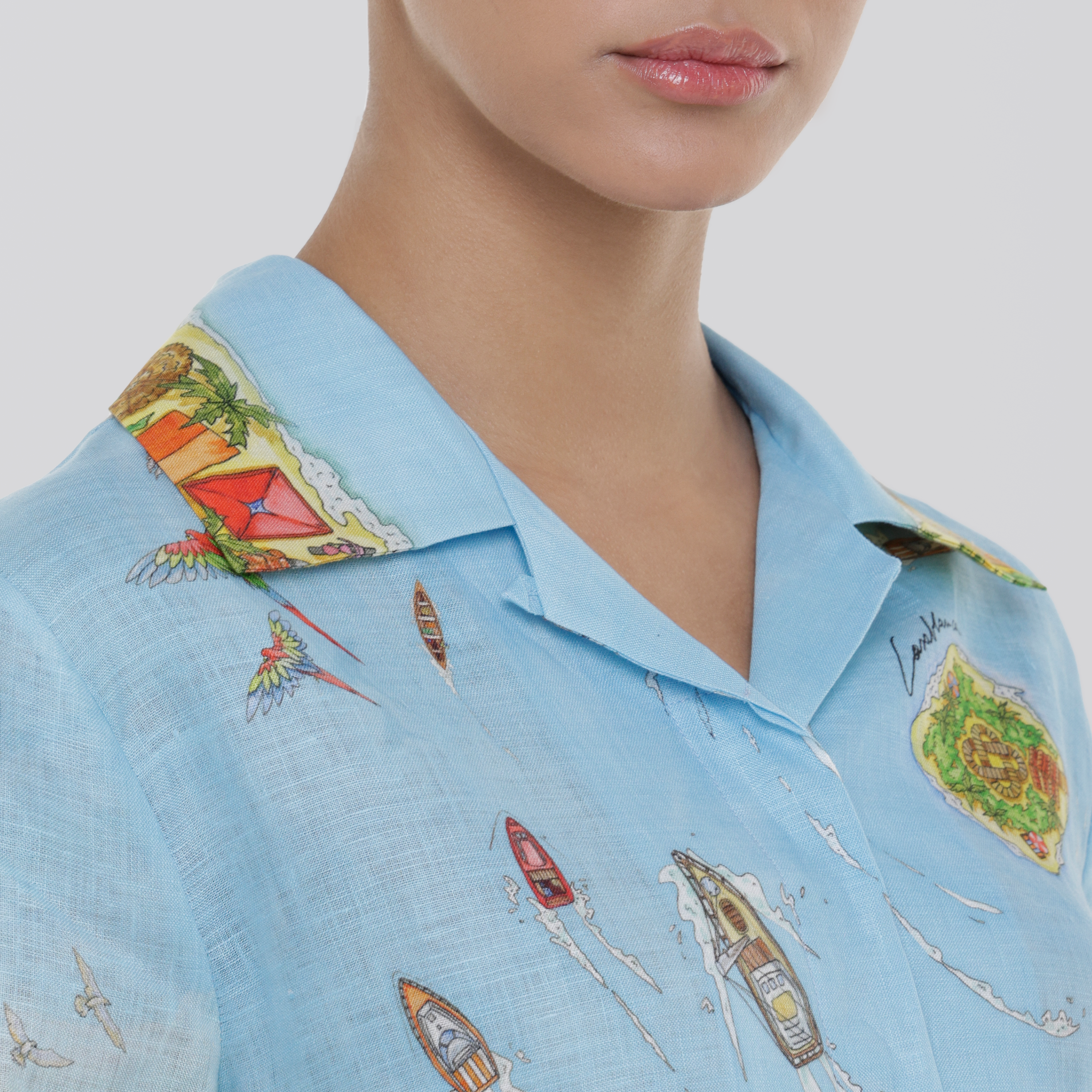 Camiseta Celeste Casablanca Coral