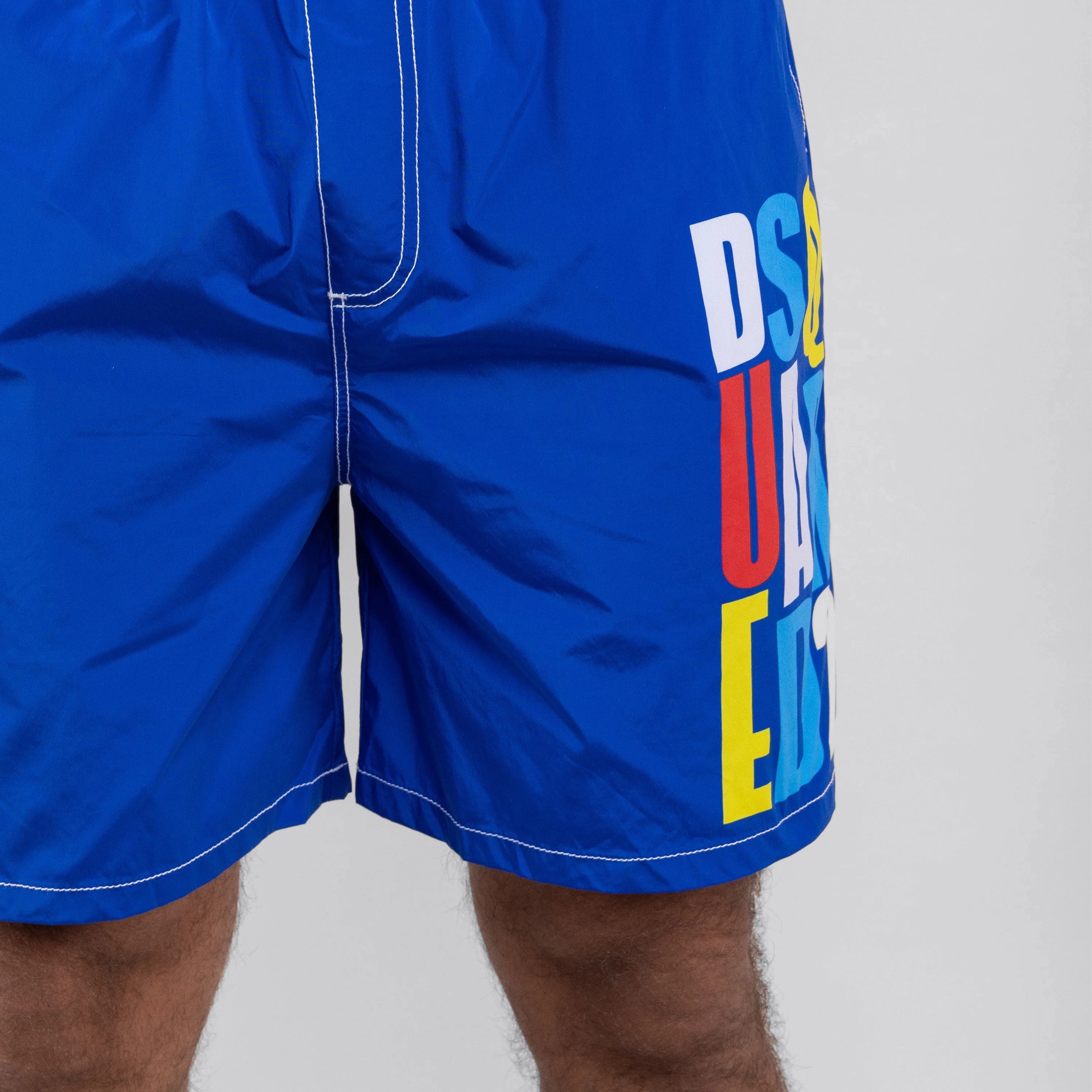 Pantaloneta Azul Dsquared2 Logo Multicolor Long