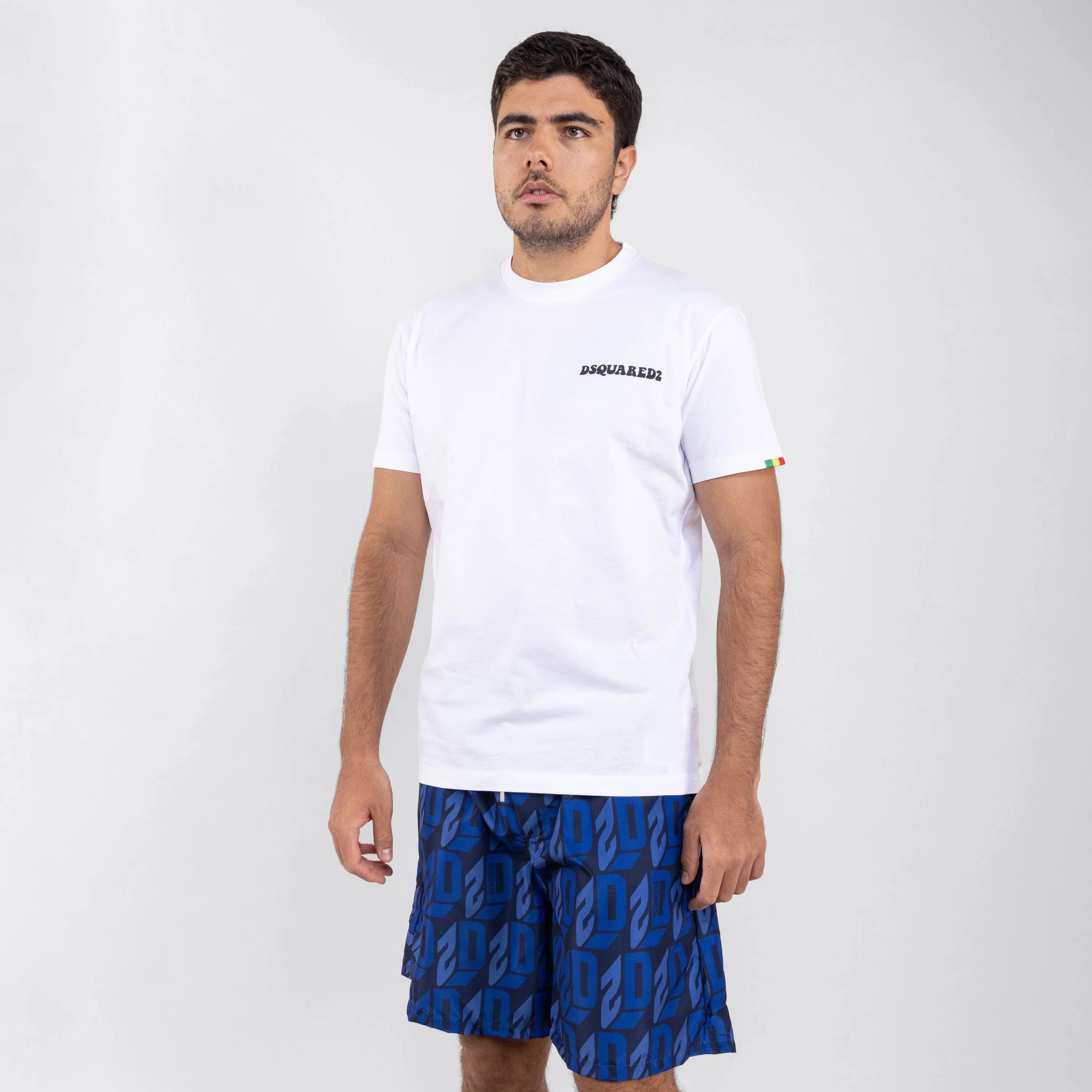 Pantaloneta Azul Dsquared2 Multilogo D2