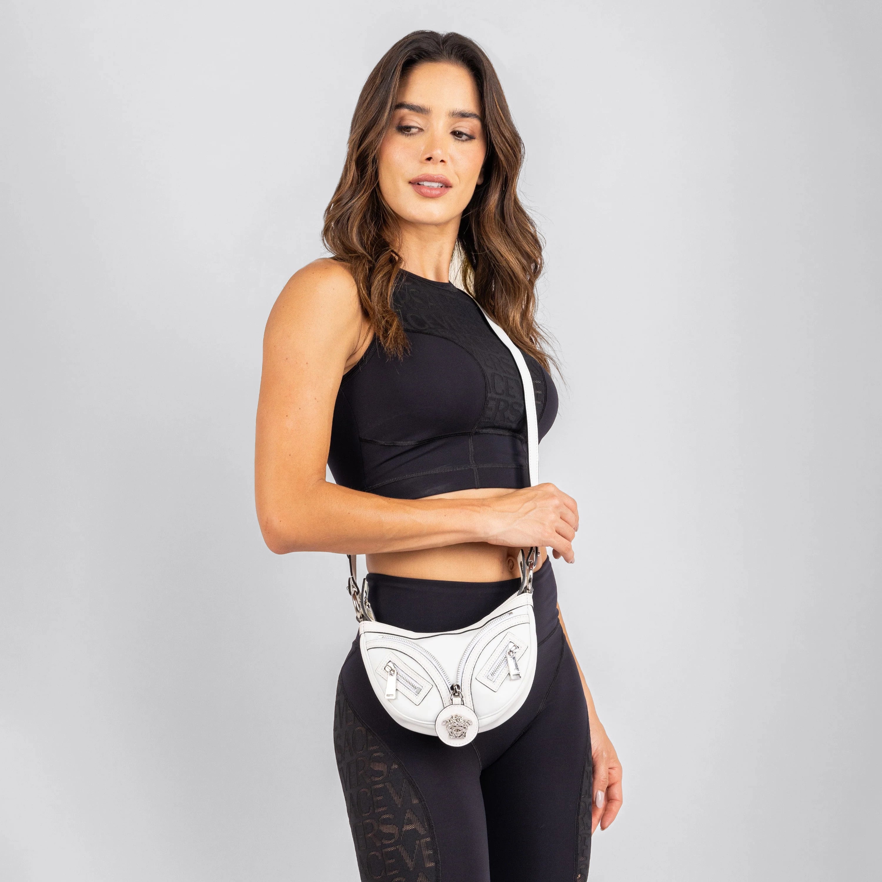 Cartera Blanca Versace Medium Repeat