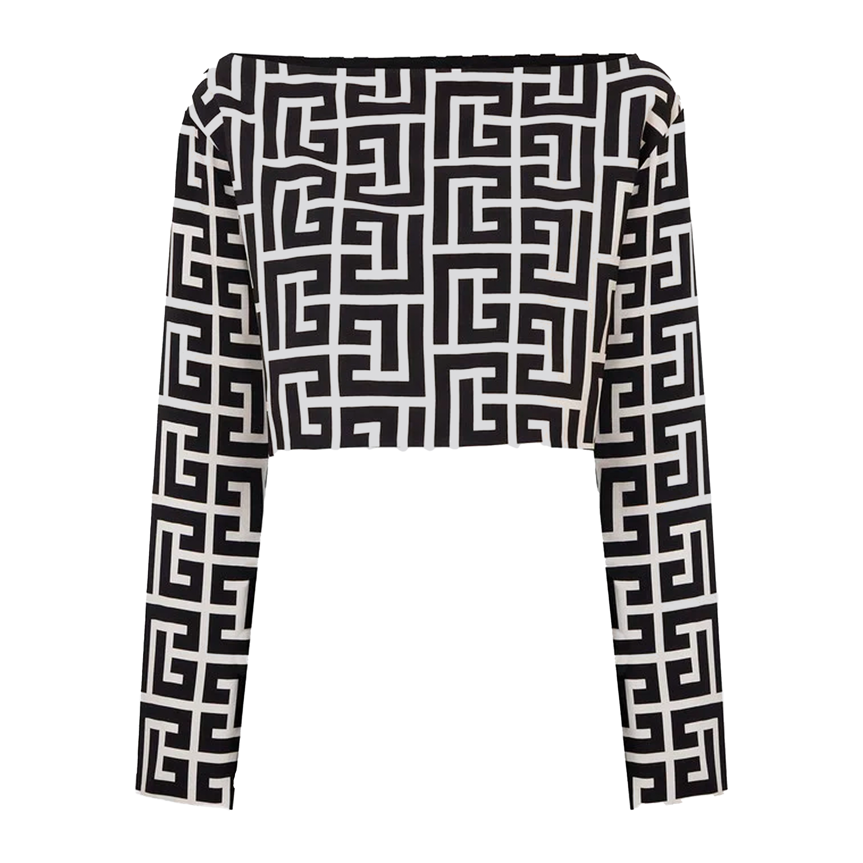 Top Negro Balmain Monogram Pattern