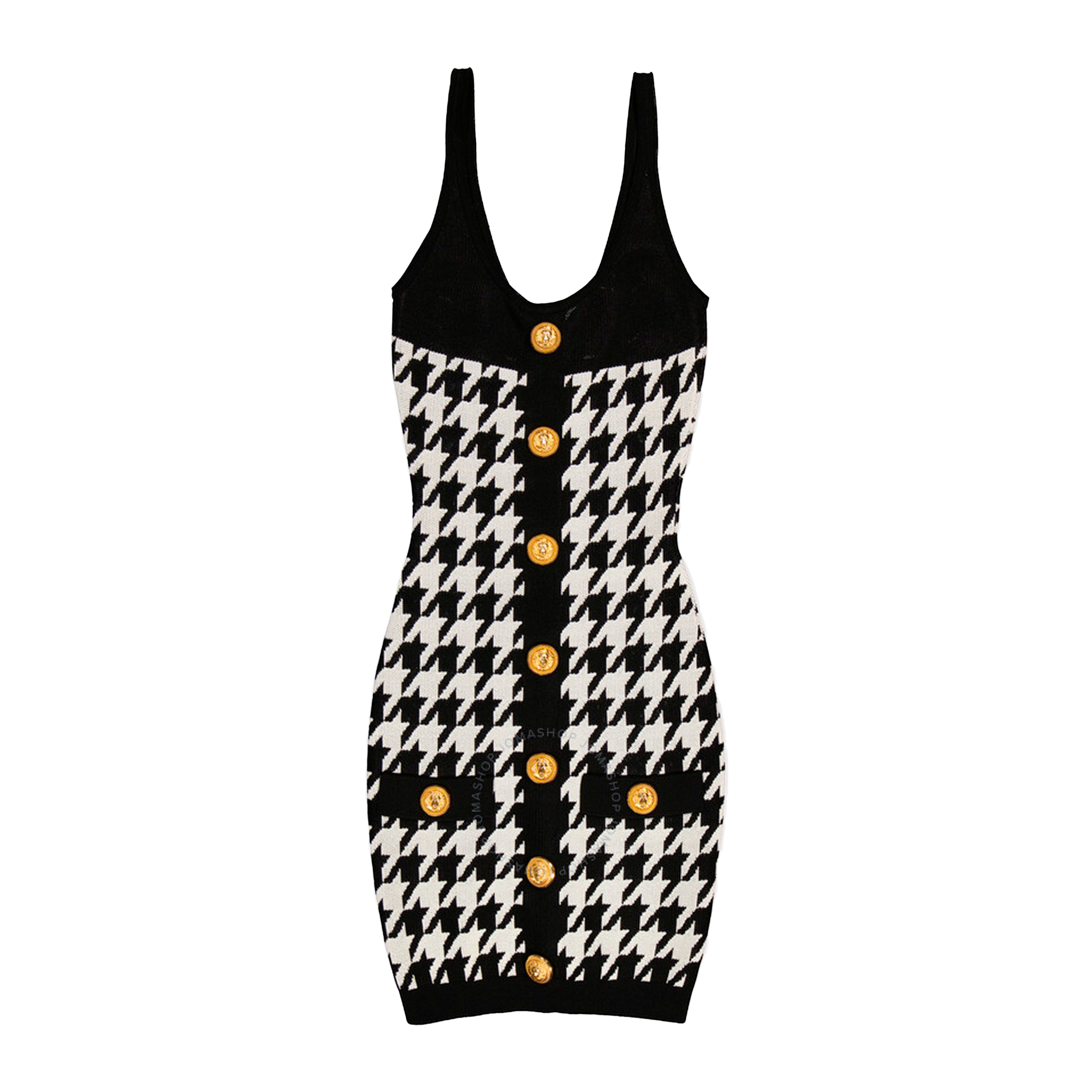 Vestido Blanco Balmain Houndstooth