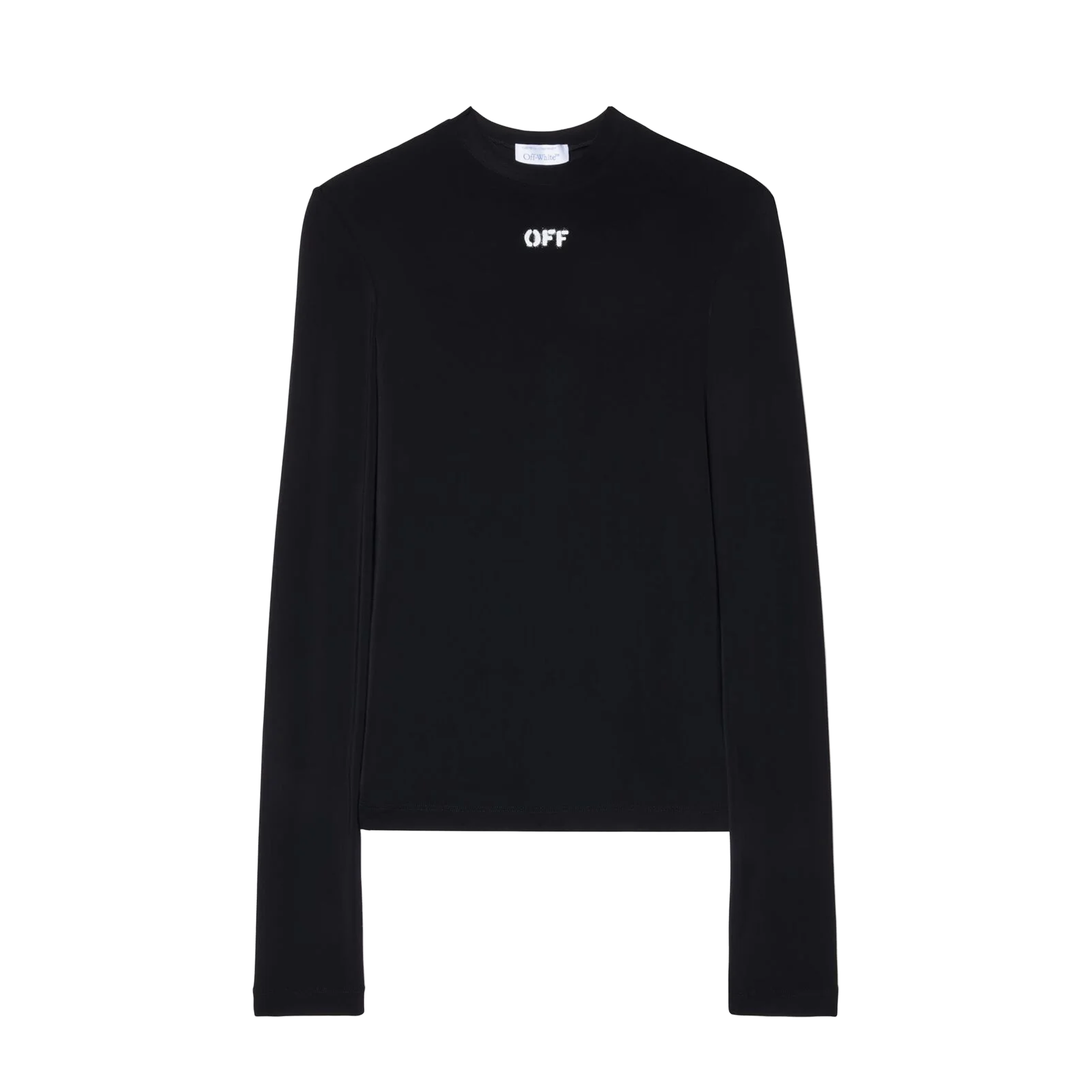 Top Negro Off-White Off Stamp Long Sleeves