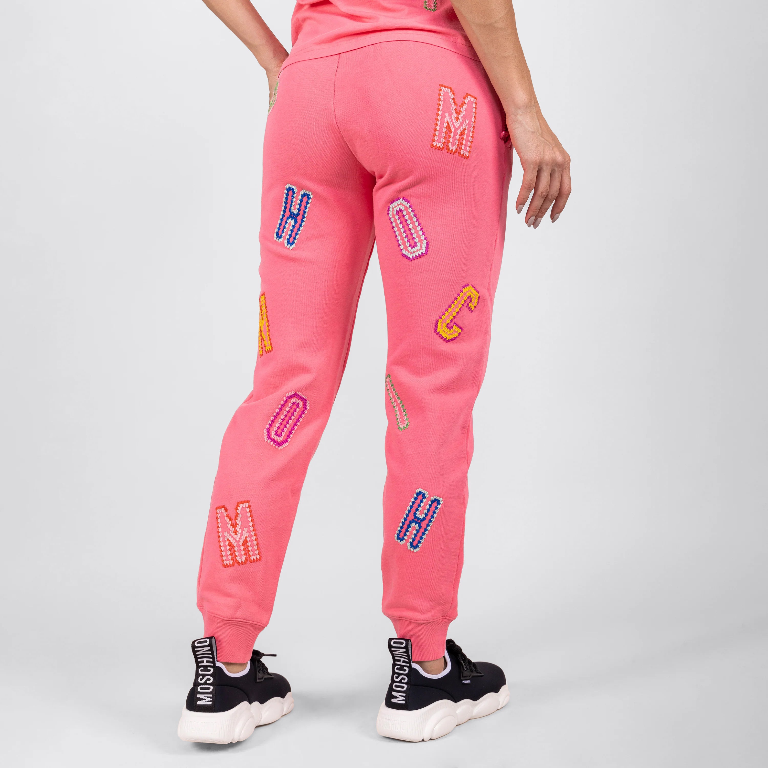 Jogger Rosado Moschino Couture Multicolor Letters