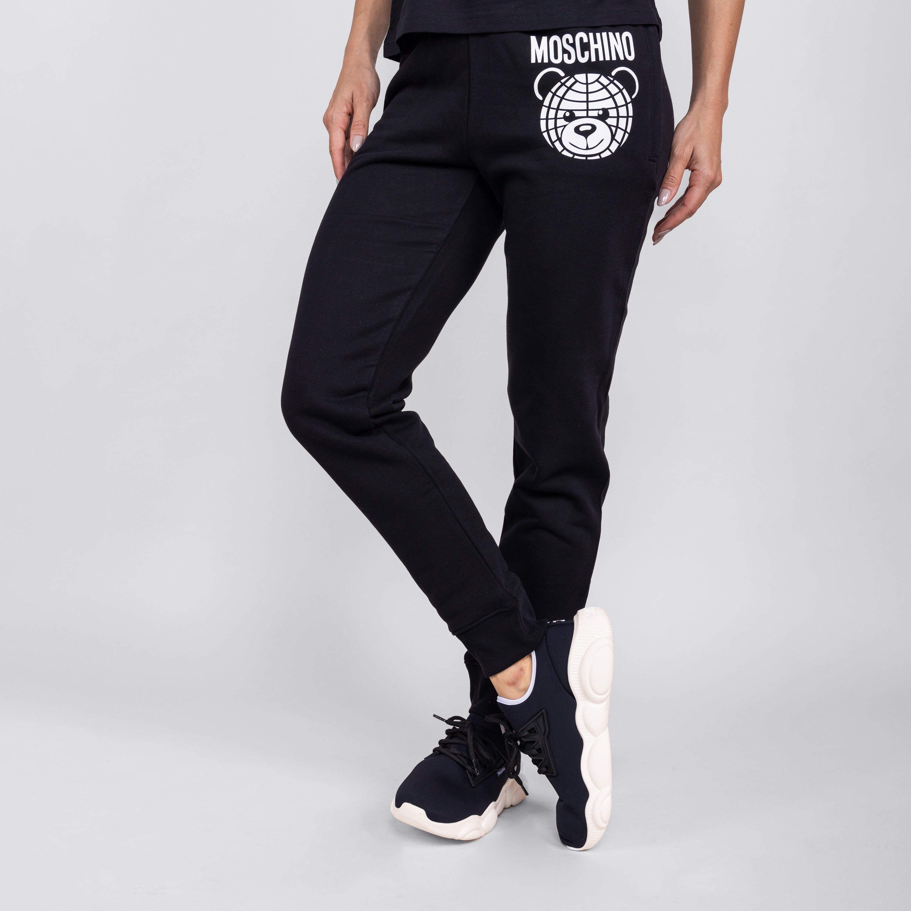 Sneakers Negro Moschino Orso30 Lycra Negro/Blanco