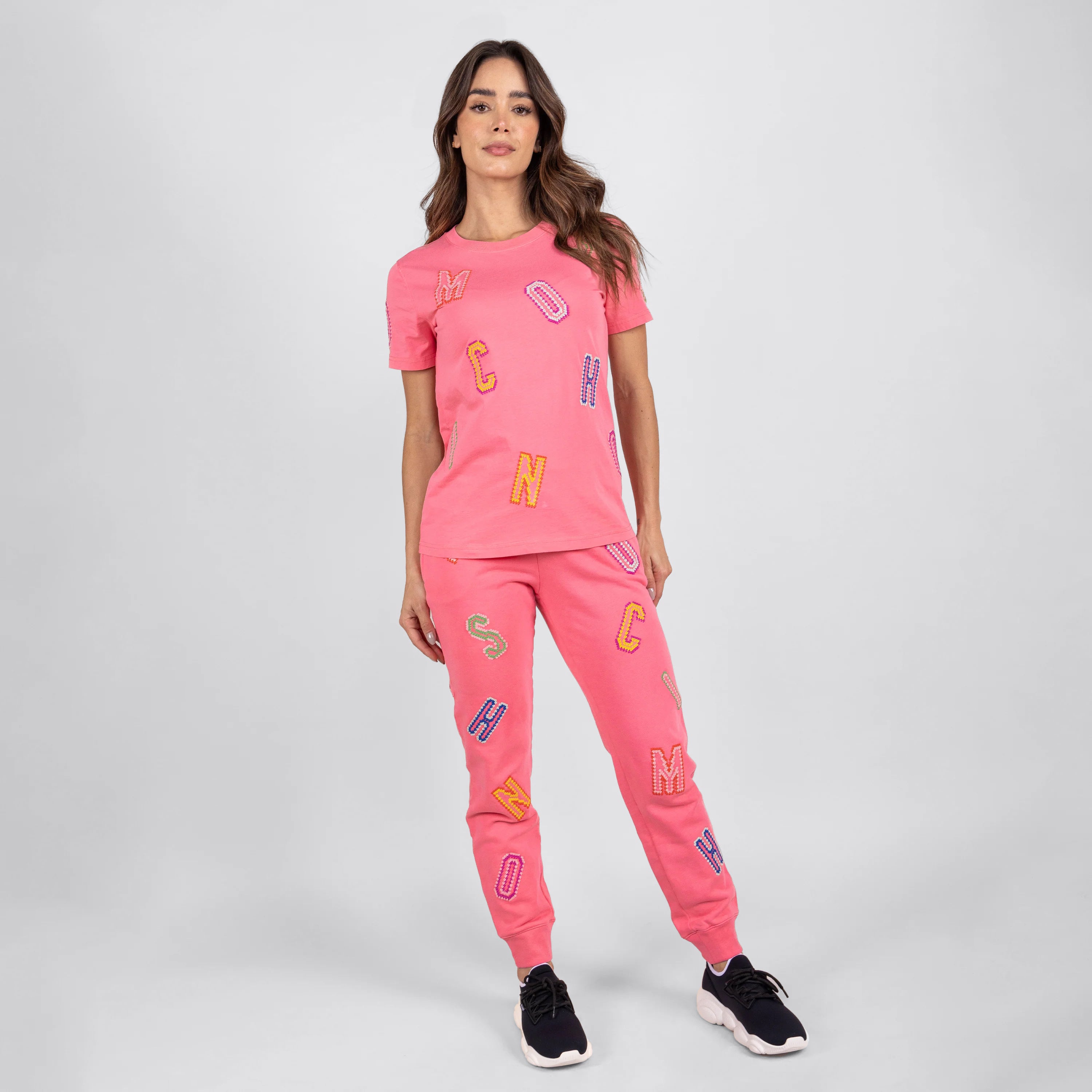 Jogger Rosado Moschino Couture Multicolor Letters