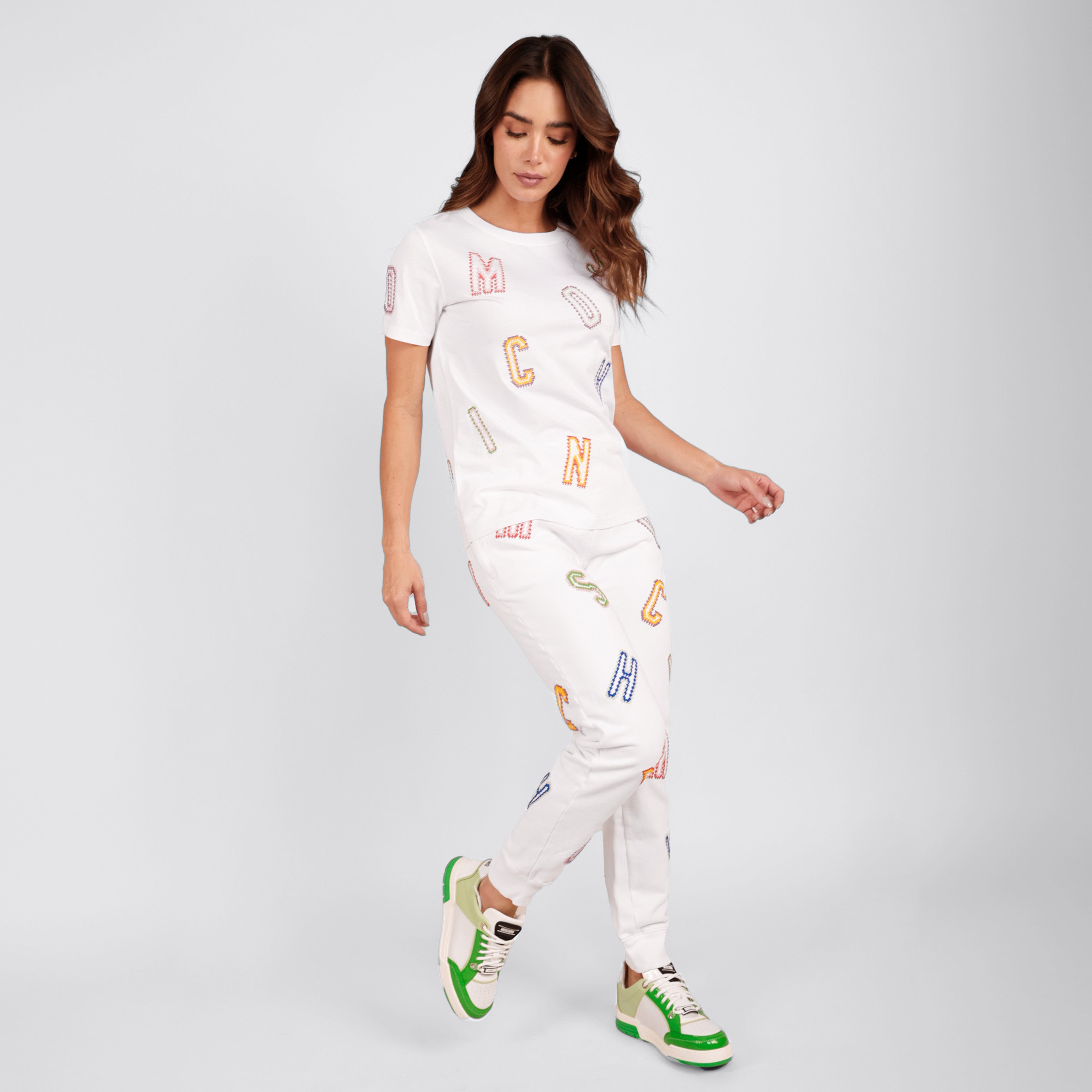 Sneakers Blanco Moschino Verde Low Top