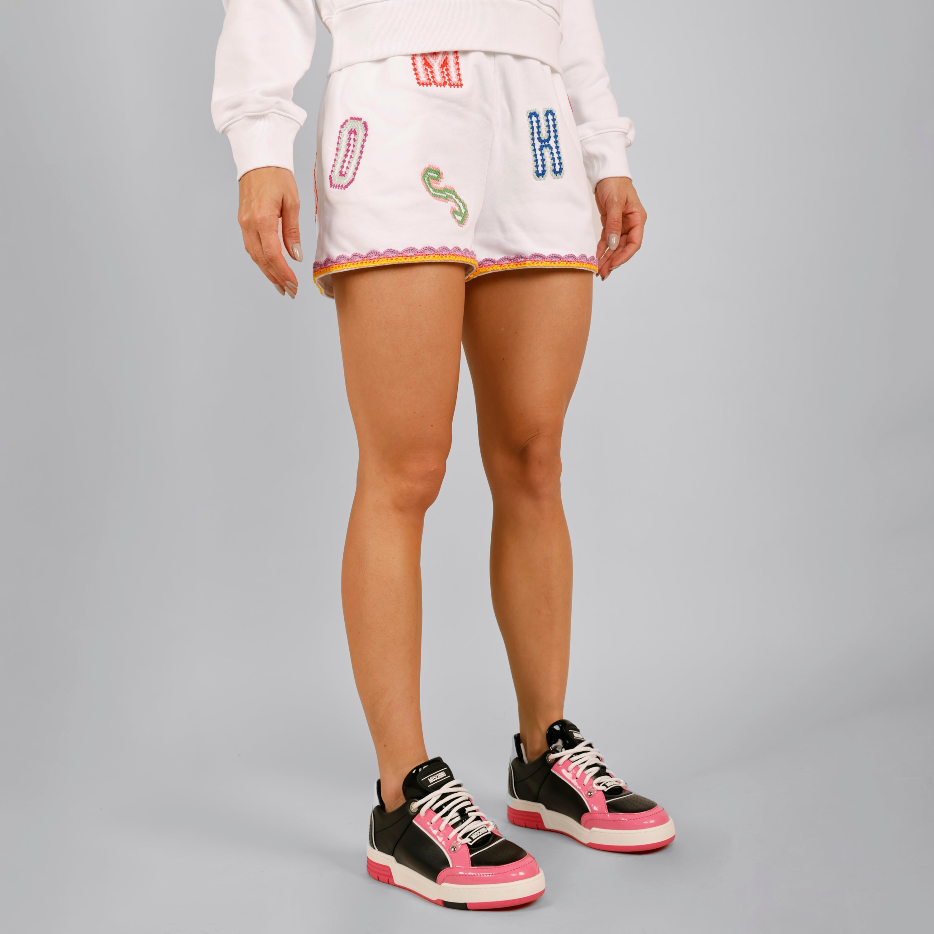 Sneakers Negro Moschino Rosado Low Top