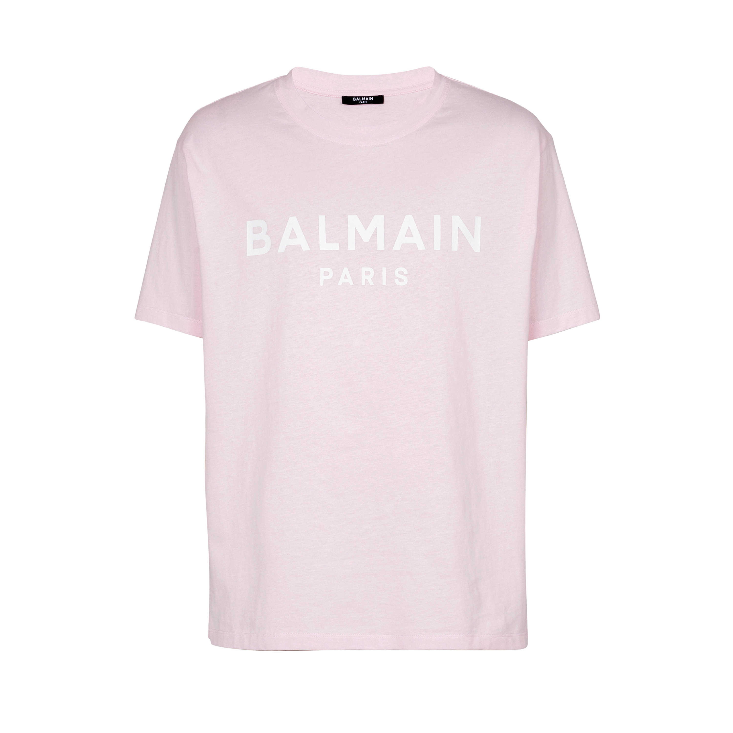 Camiseta Rosada Balmain Paris Logo