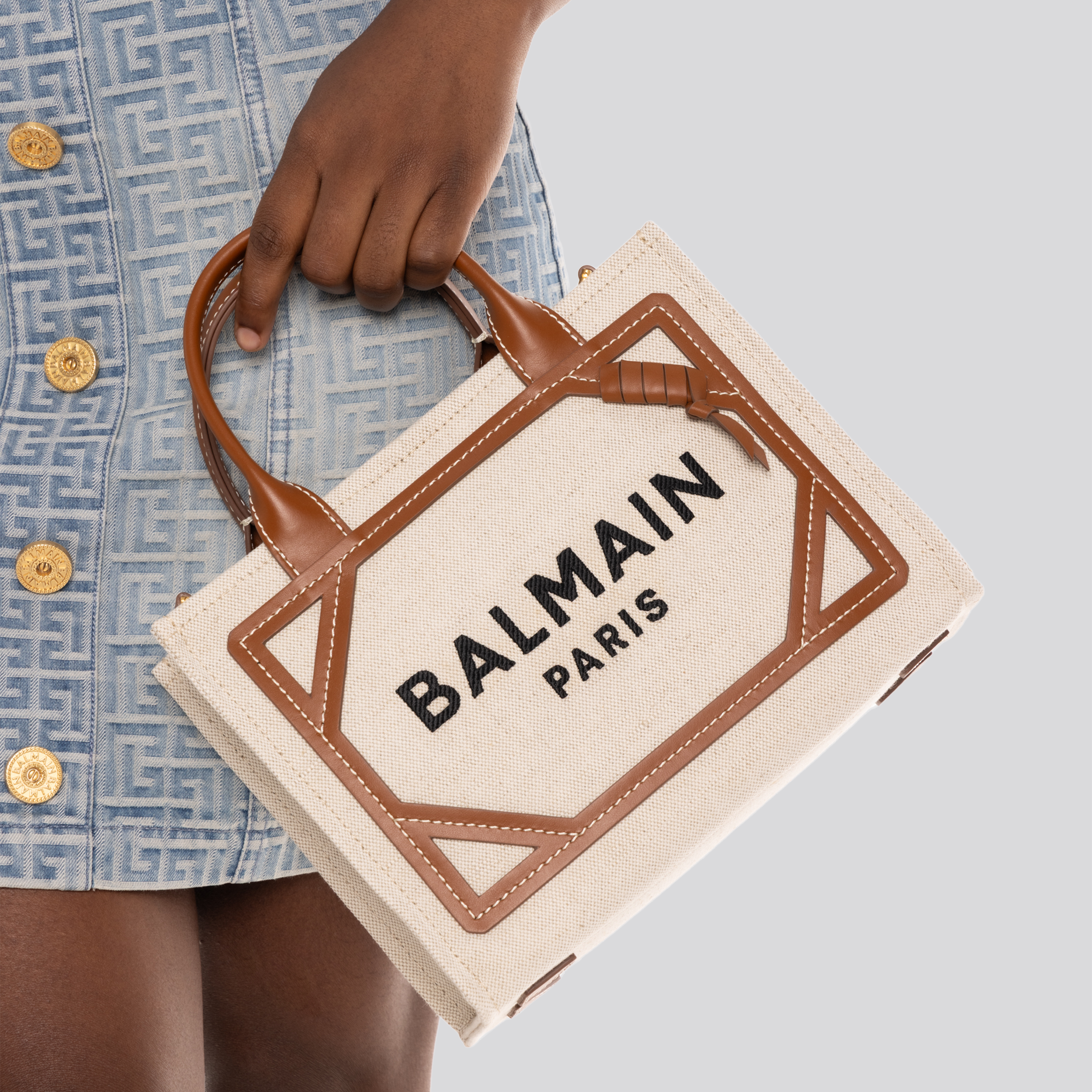 Cartera Beige Balmain B-Army Shopper