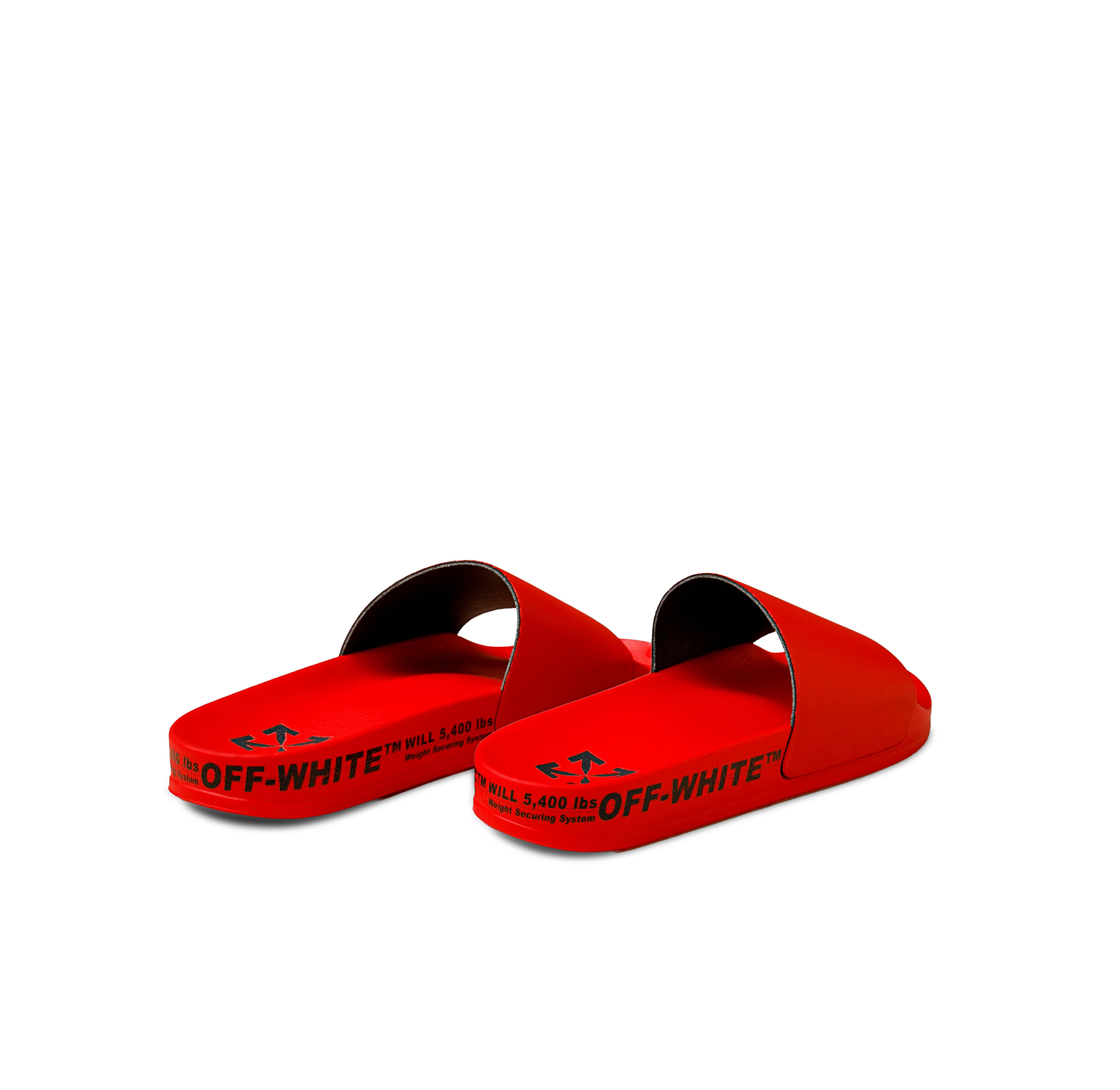 Sandalias Rojas Off-White con Logo Industrial