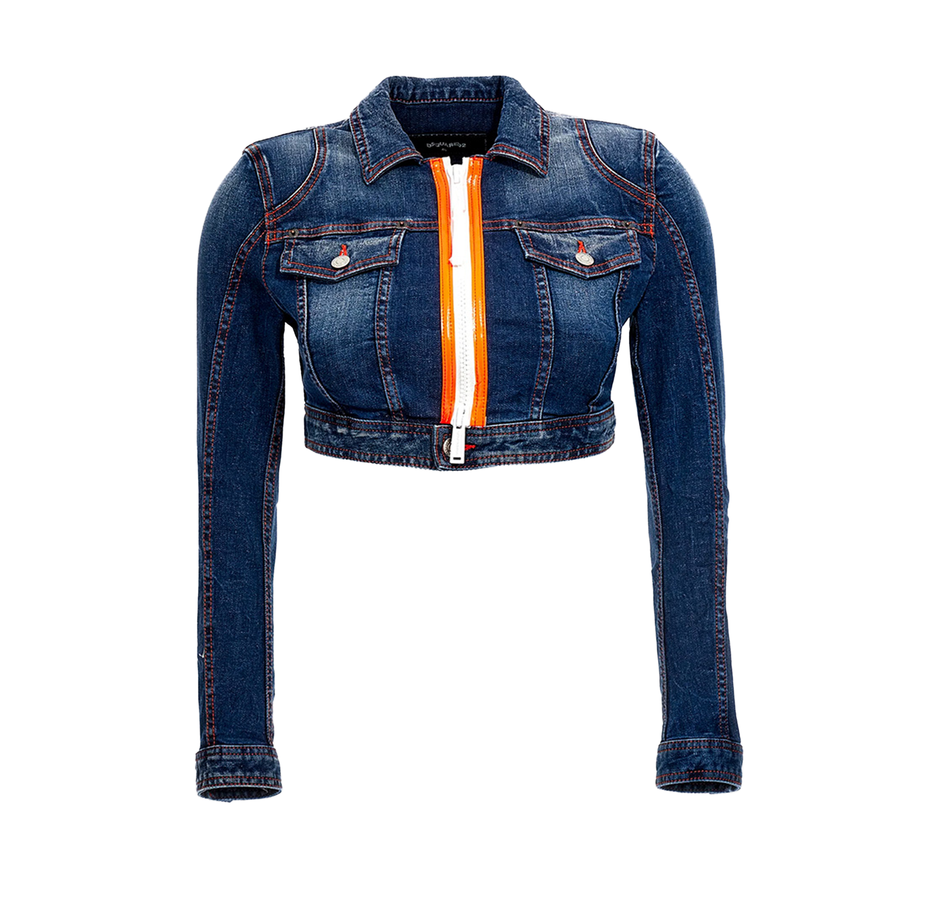 Chaqueta Denim Dsquared2 Naranja Zipper
