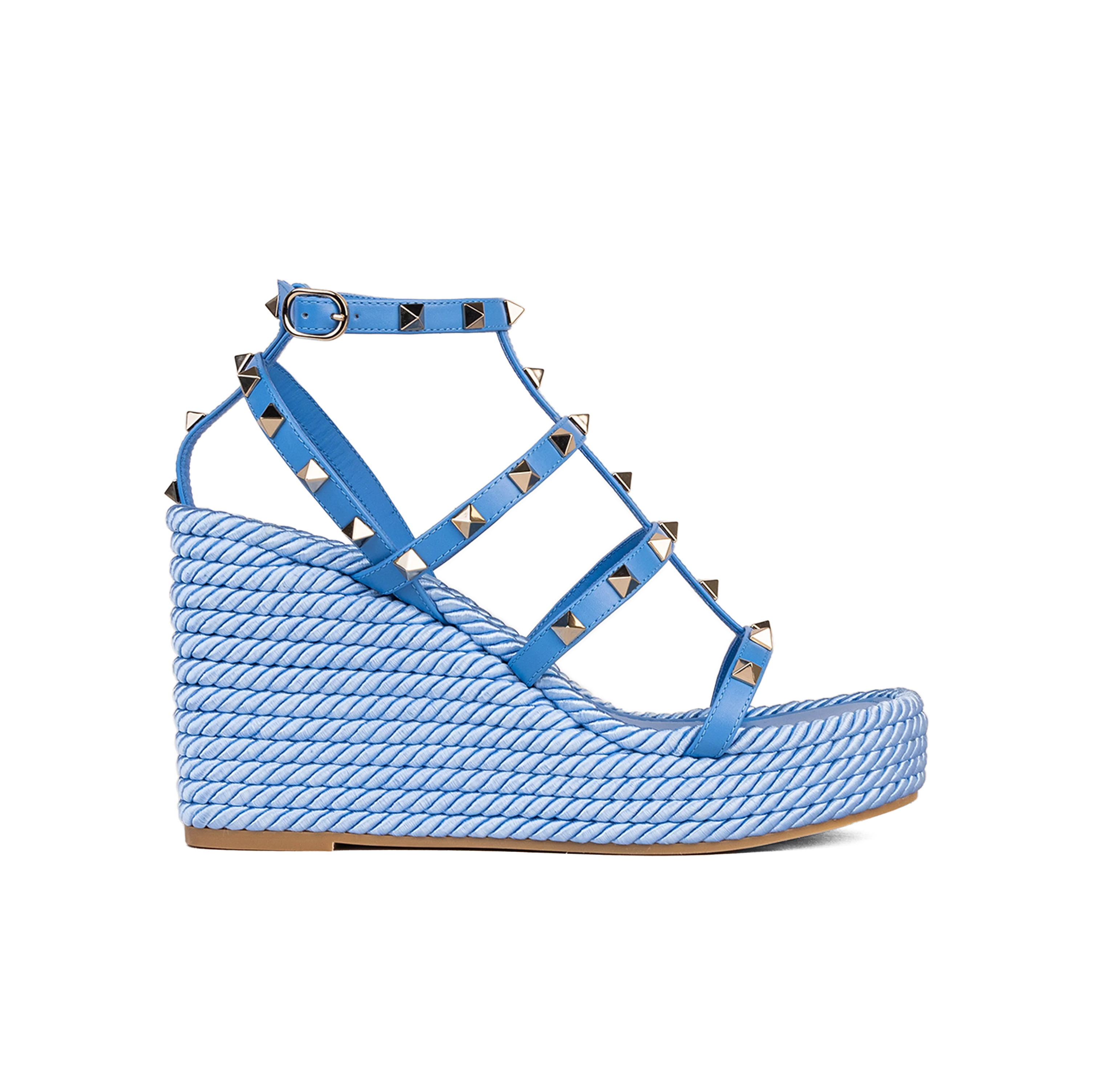 Sandalias de Plataforma Azules Valentino Rockstud Torchon 95 mm