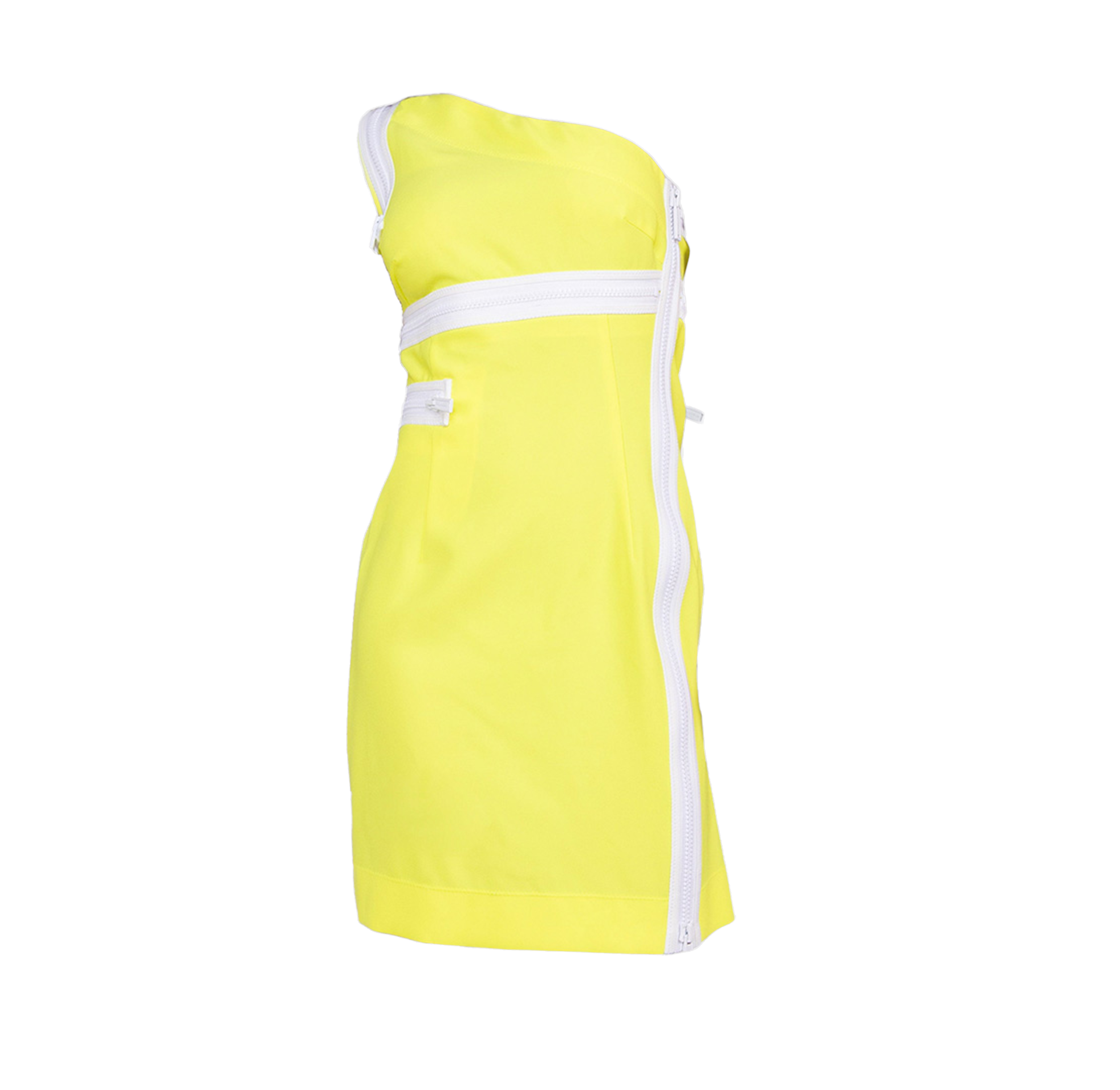 Vestido Amarillo Dsquared2 Cyber Negro Zips