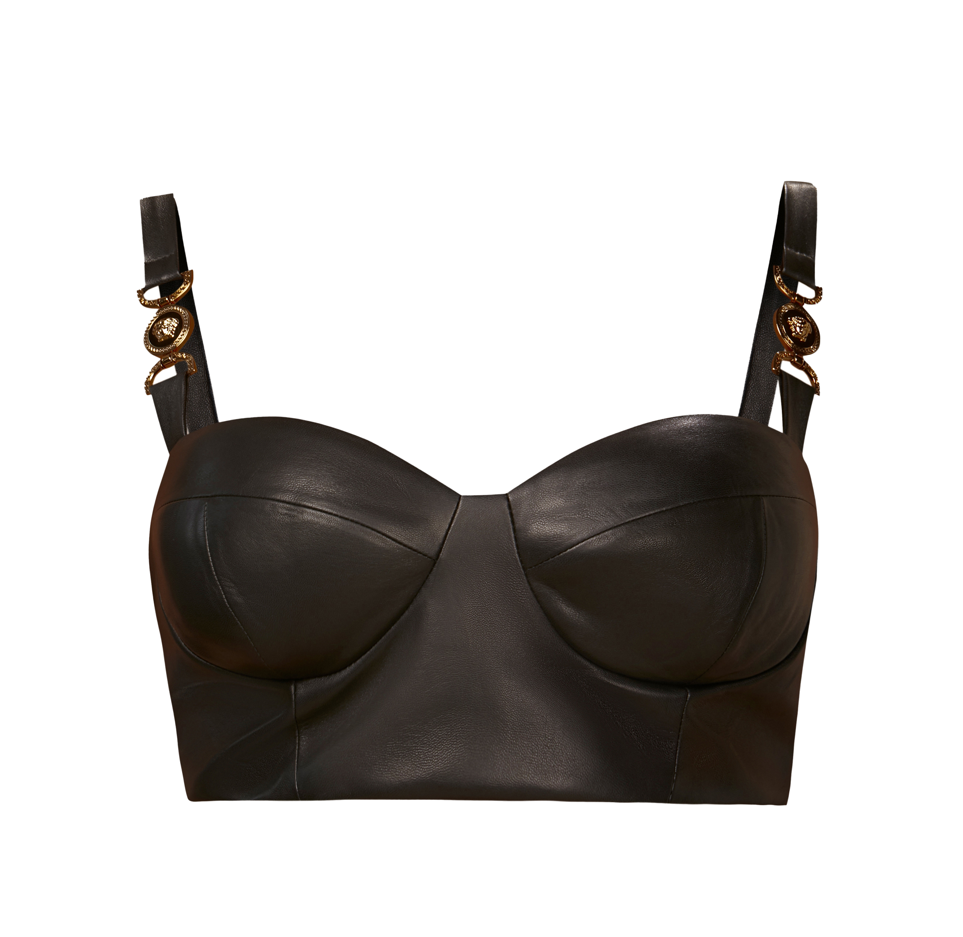 Top Cuero Versace Negro