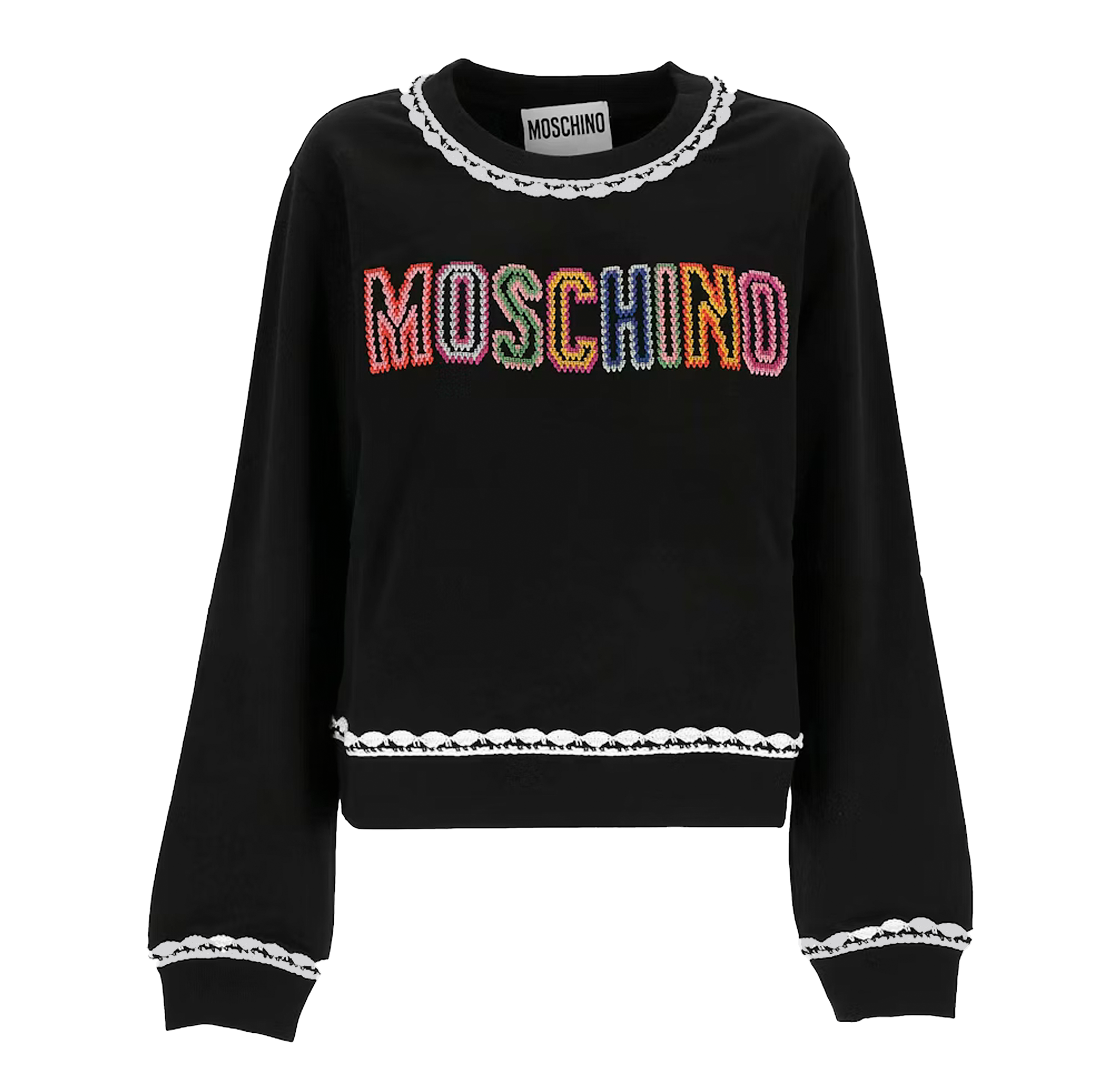 Buzo Negro Moschino Couture Multicolor Logo