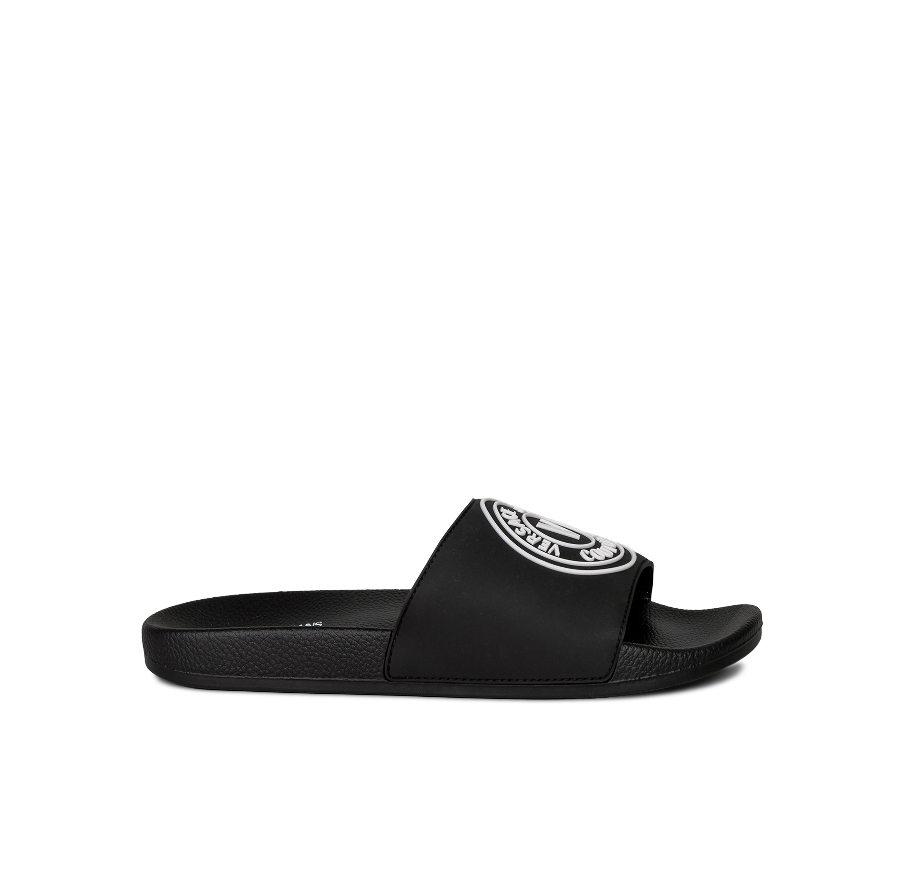 Sandalias Negras Versace Couture Circle Logo