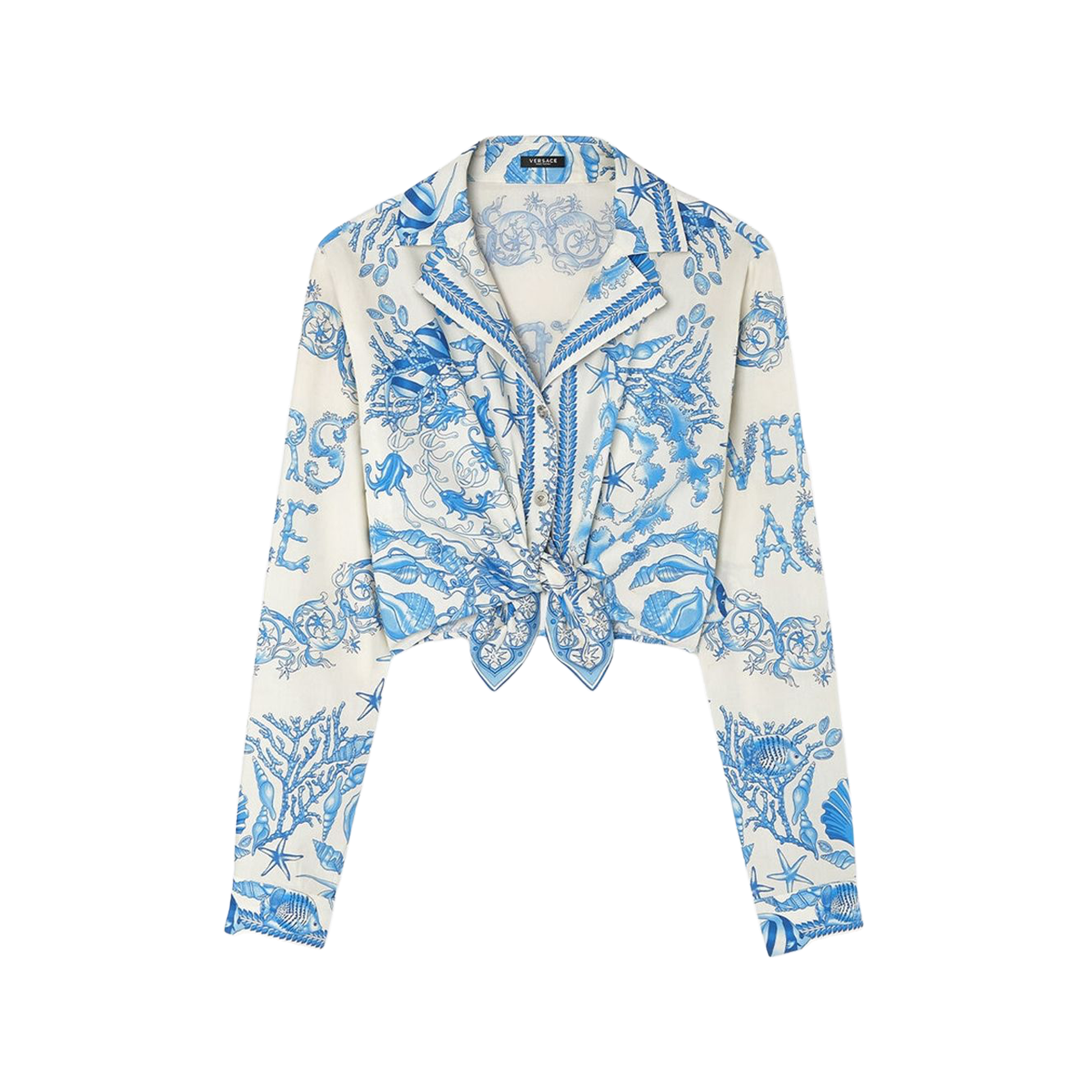 Camisa Azul Versace Barocco