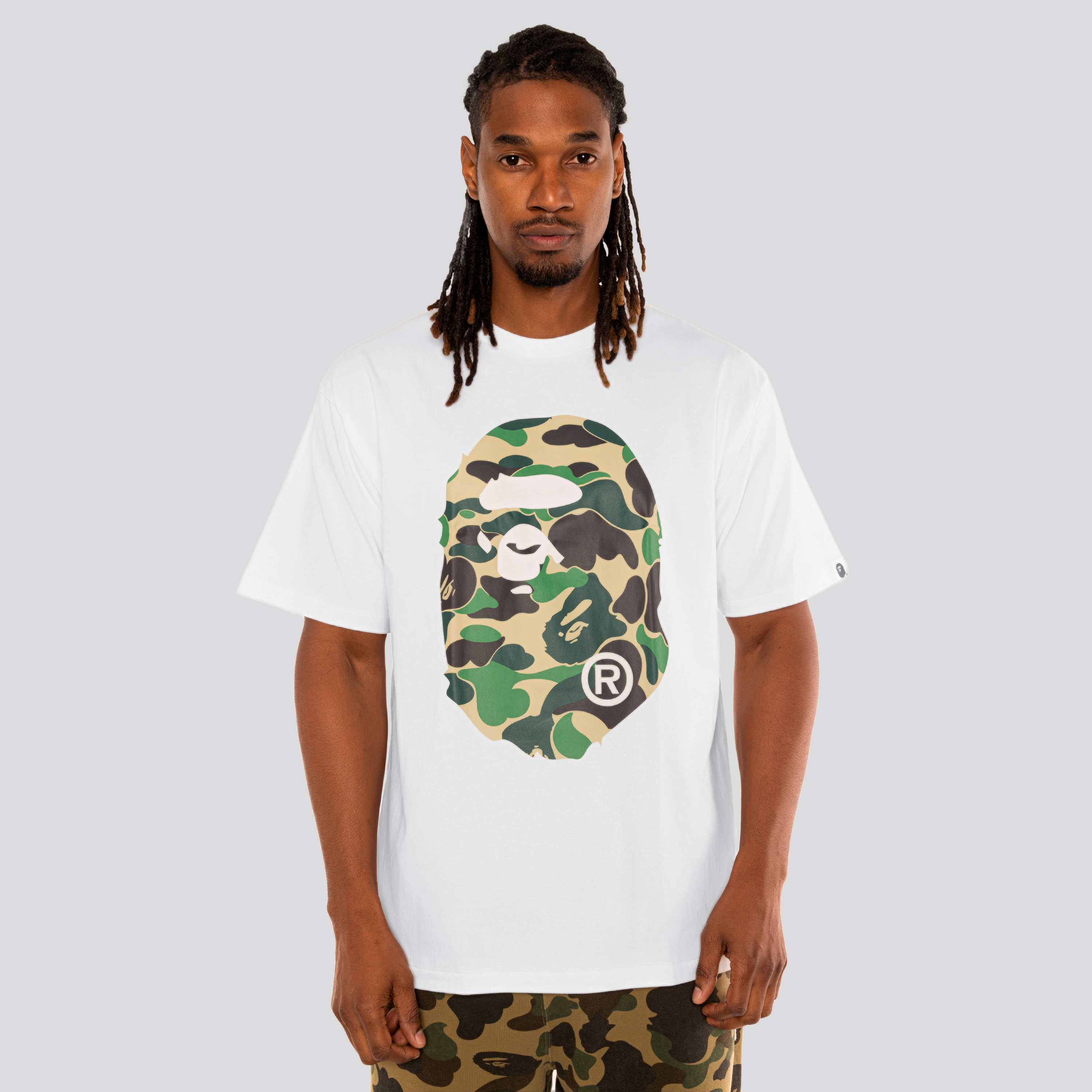 Camiseta Blanca Bape Abc Camo Big Ape Hea