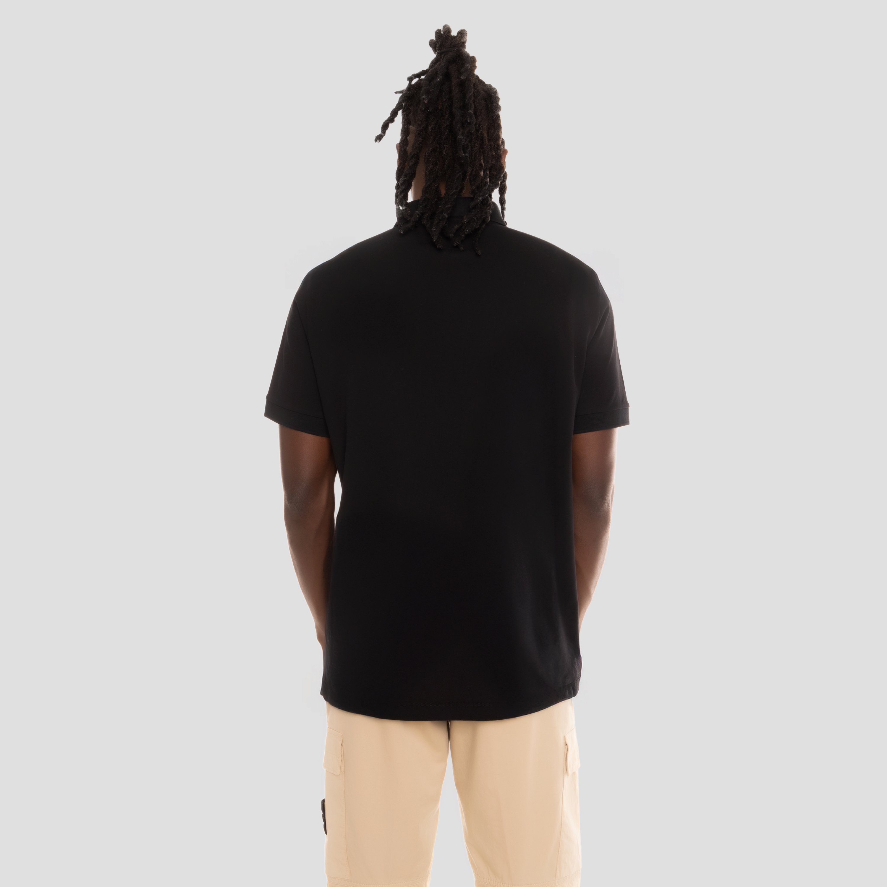 Camiseta Tipo Polo Negra Stone Island Compass