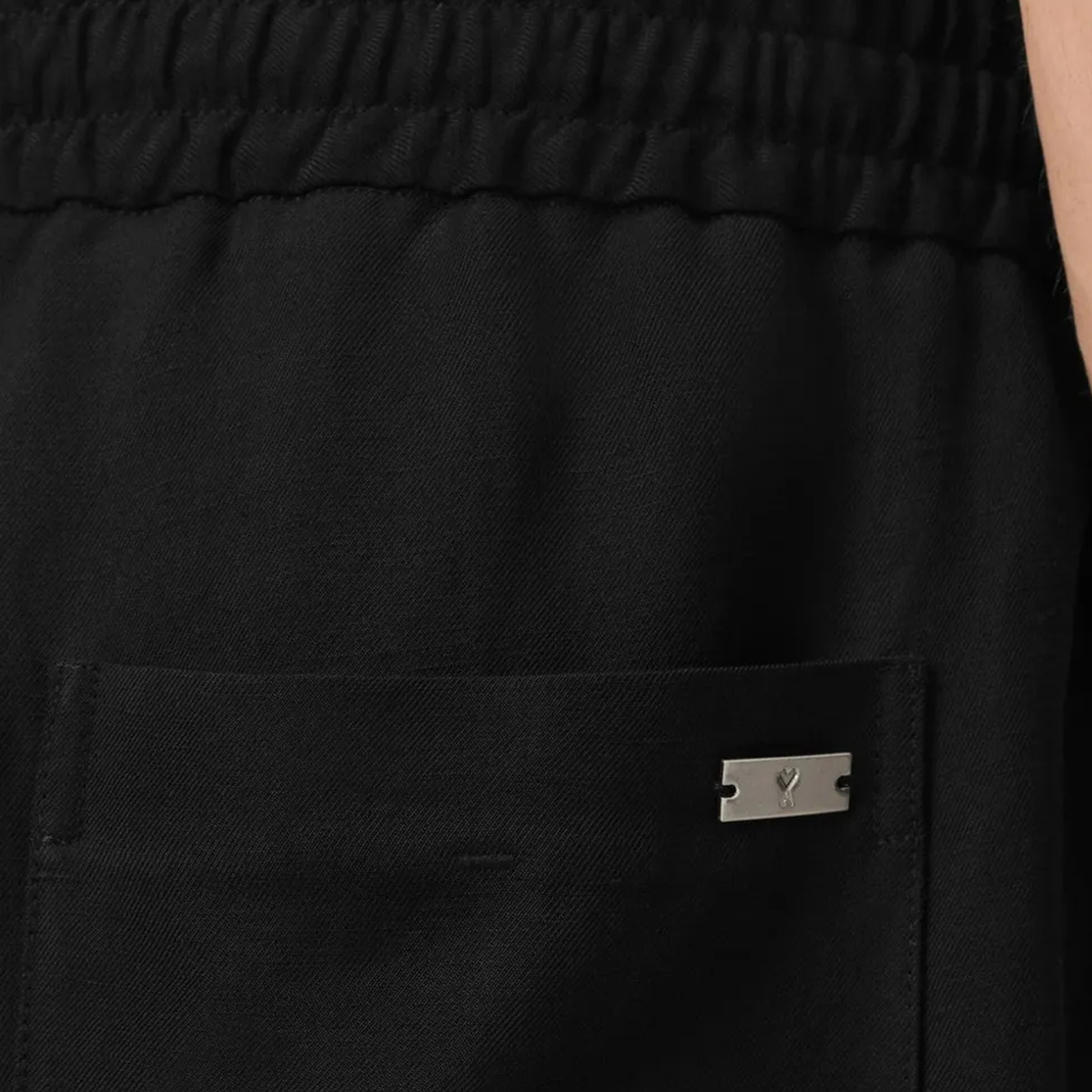 Pantalon Negro Ami Paris Elasticated Linen