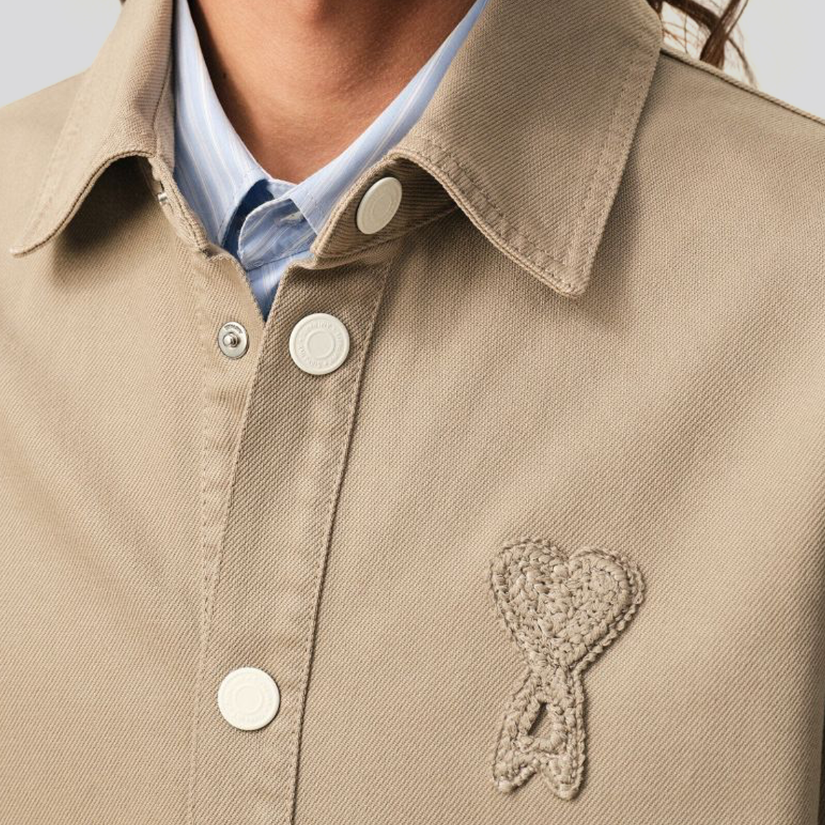Camisa Beige Ami Paris Coeur