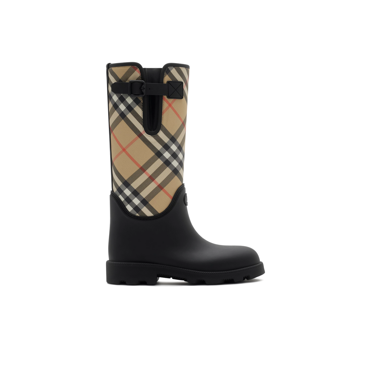 Botas Negras Burberry Check Marsh