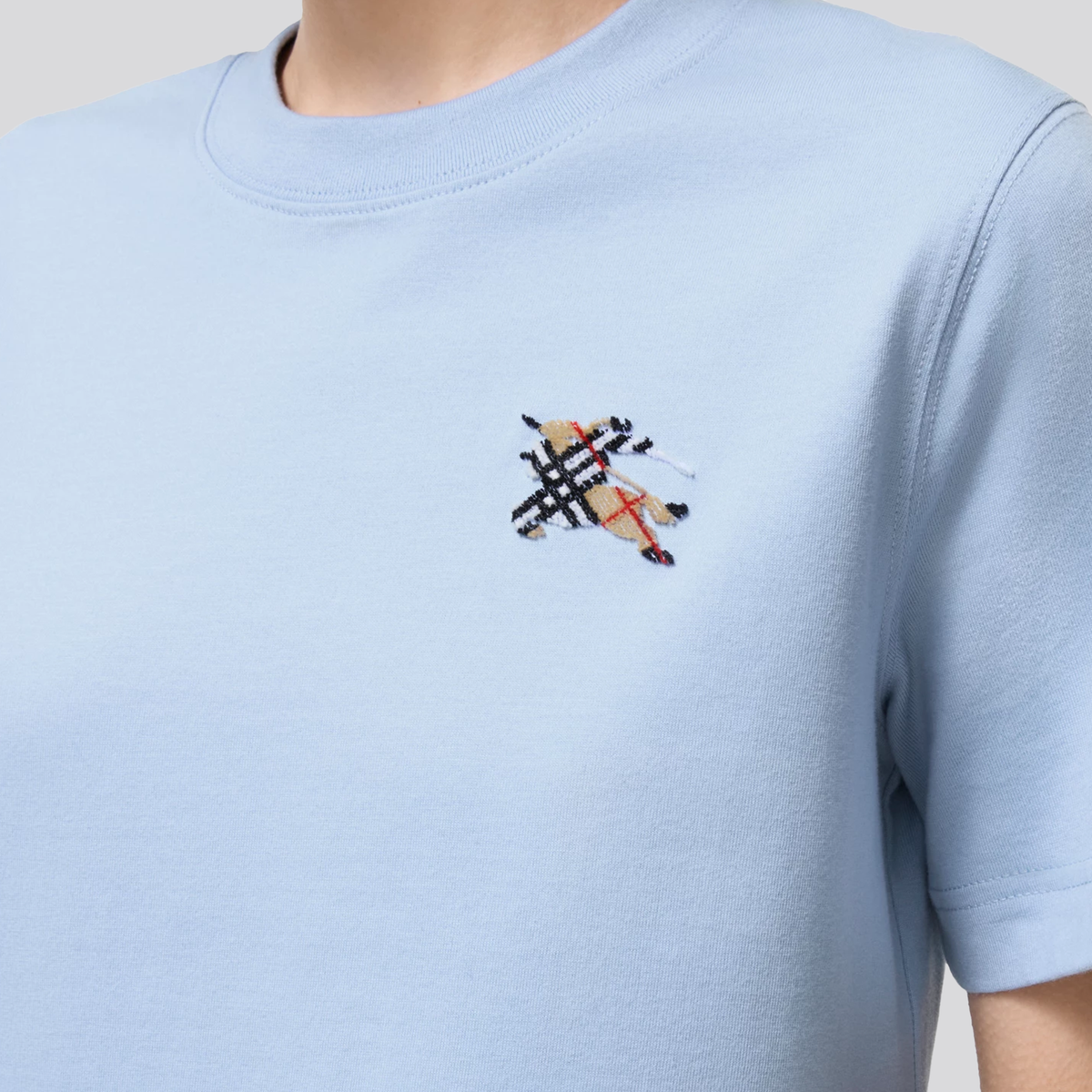 Camiseta Azul Burberry Horse Chest Patch