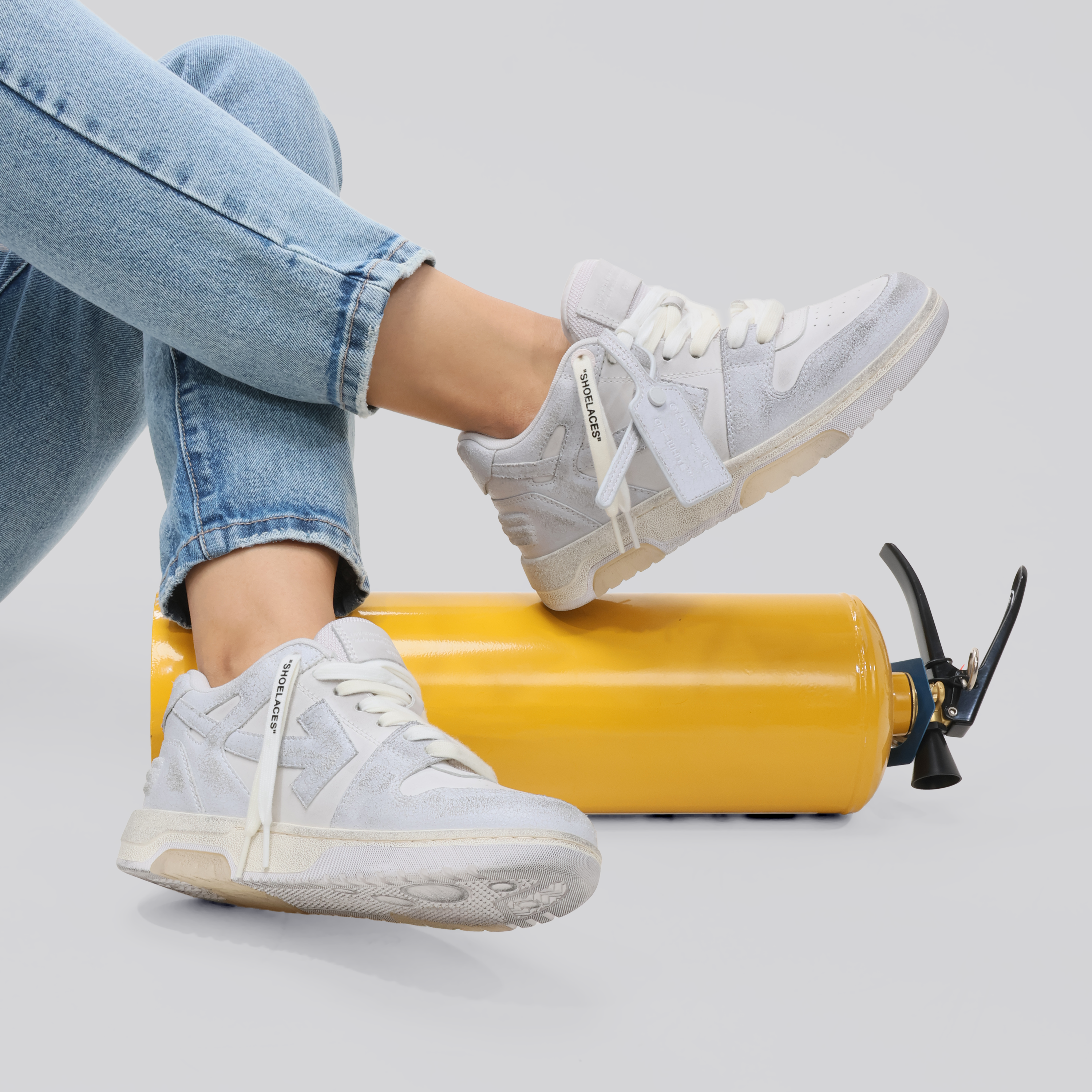 Sneakers Blancos Off-White "OOO" Vintage Leather
